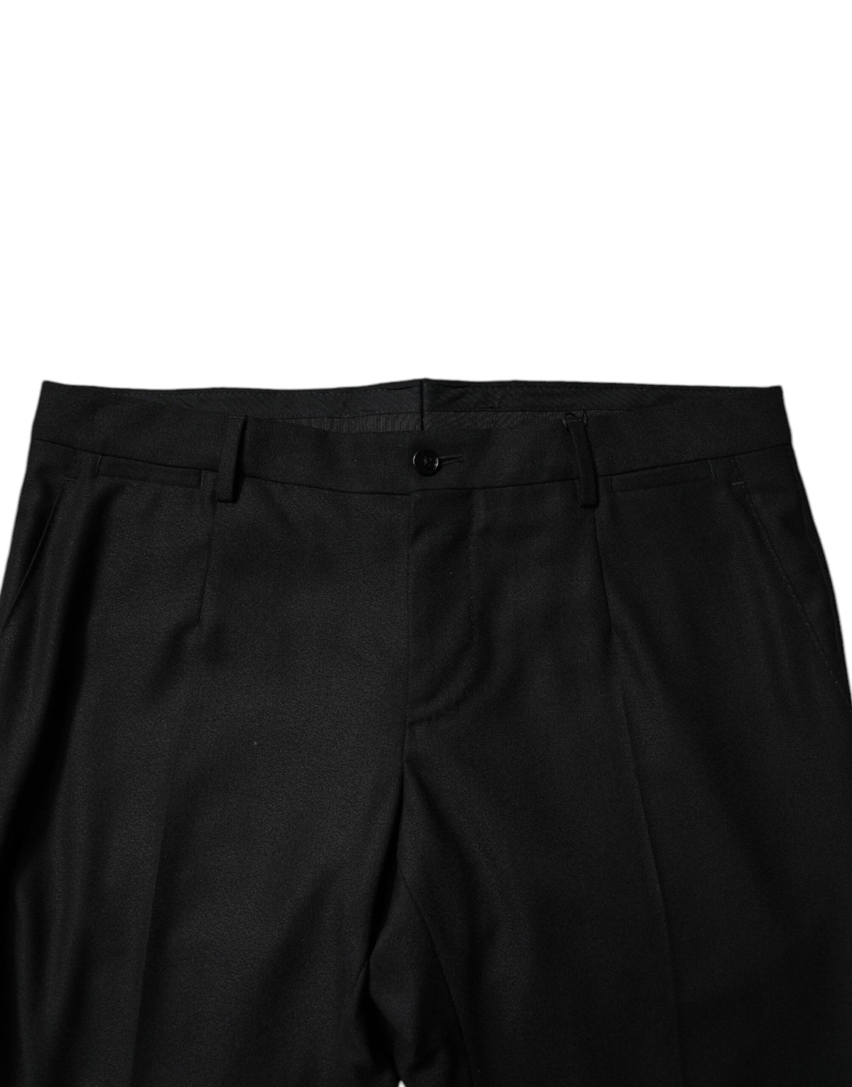 Dolce & Gabbana Black Virgin Wool MenSkinny Dress Formal Pants