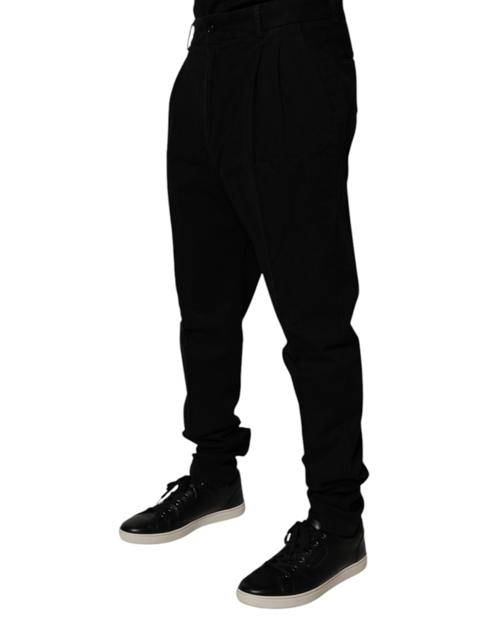 Dolce & Gabbana Black Cotton Stretch Skinny Pants Dolce & Gabbana