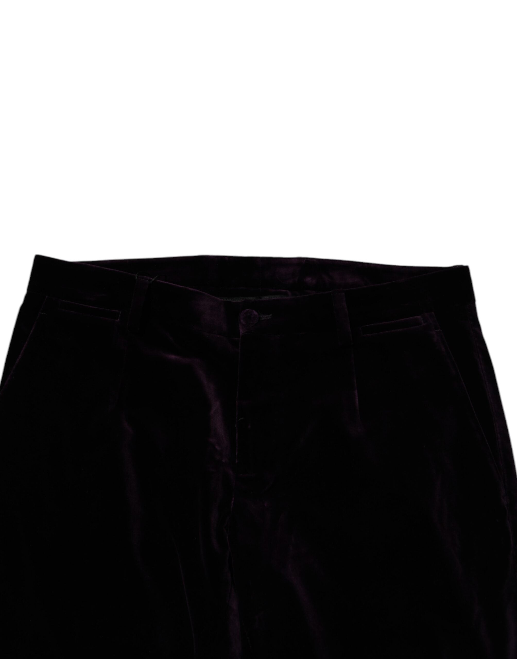 Dolce & Gabbana Violet Velvet Cotton Men Dress Formal Pants Dolce & Gabbana