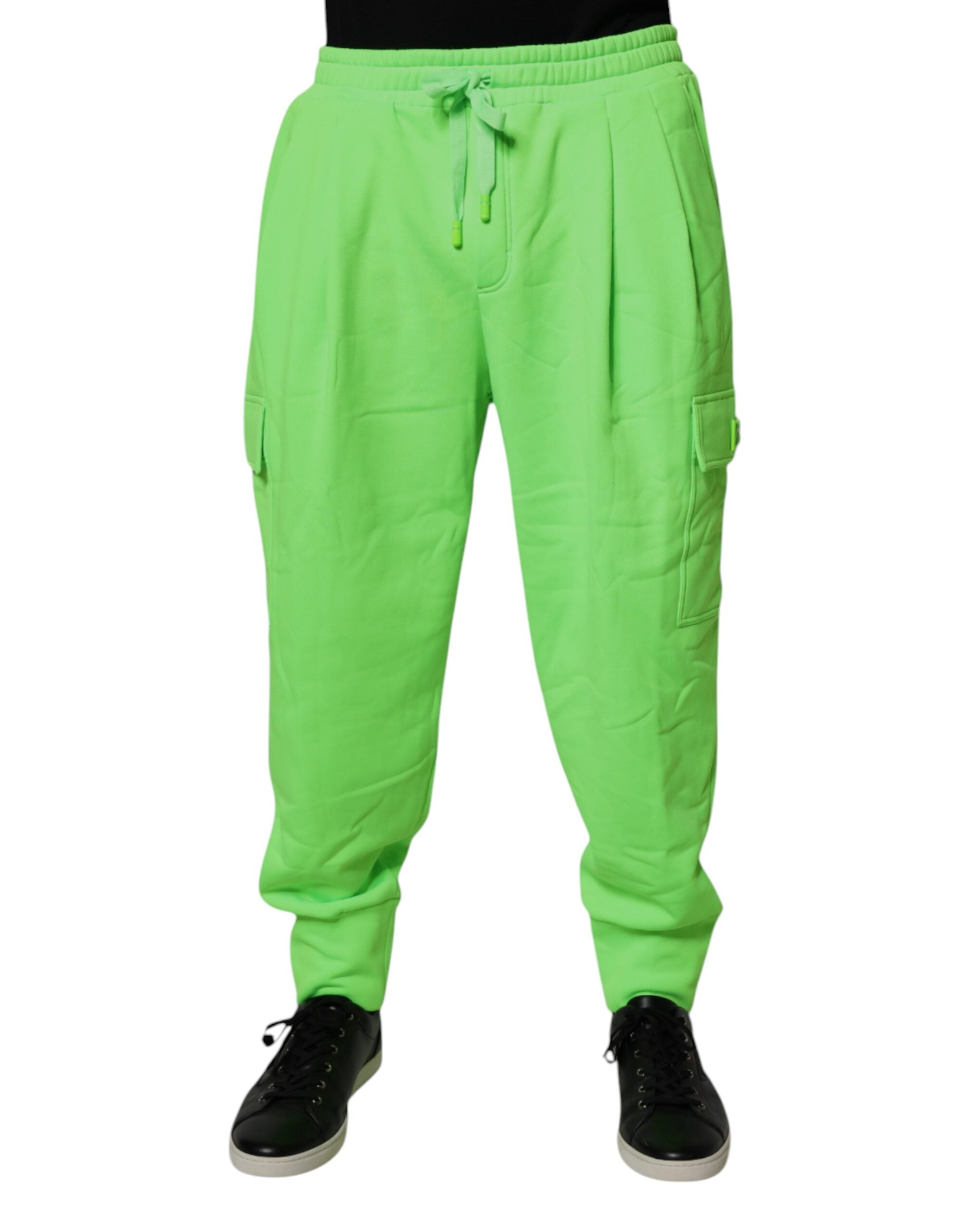 Dolce & Gabbana Neon Green Cargo Jogger Men Sweatpants Pants Dolce & Gabbana