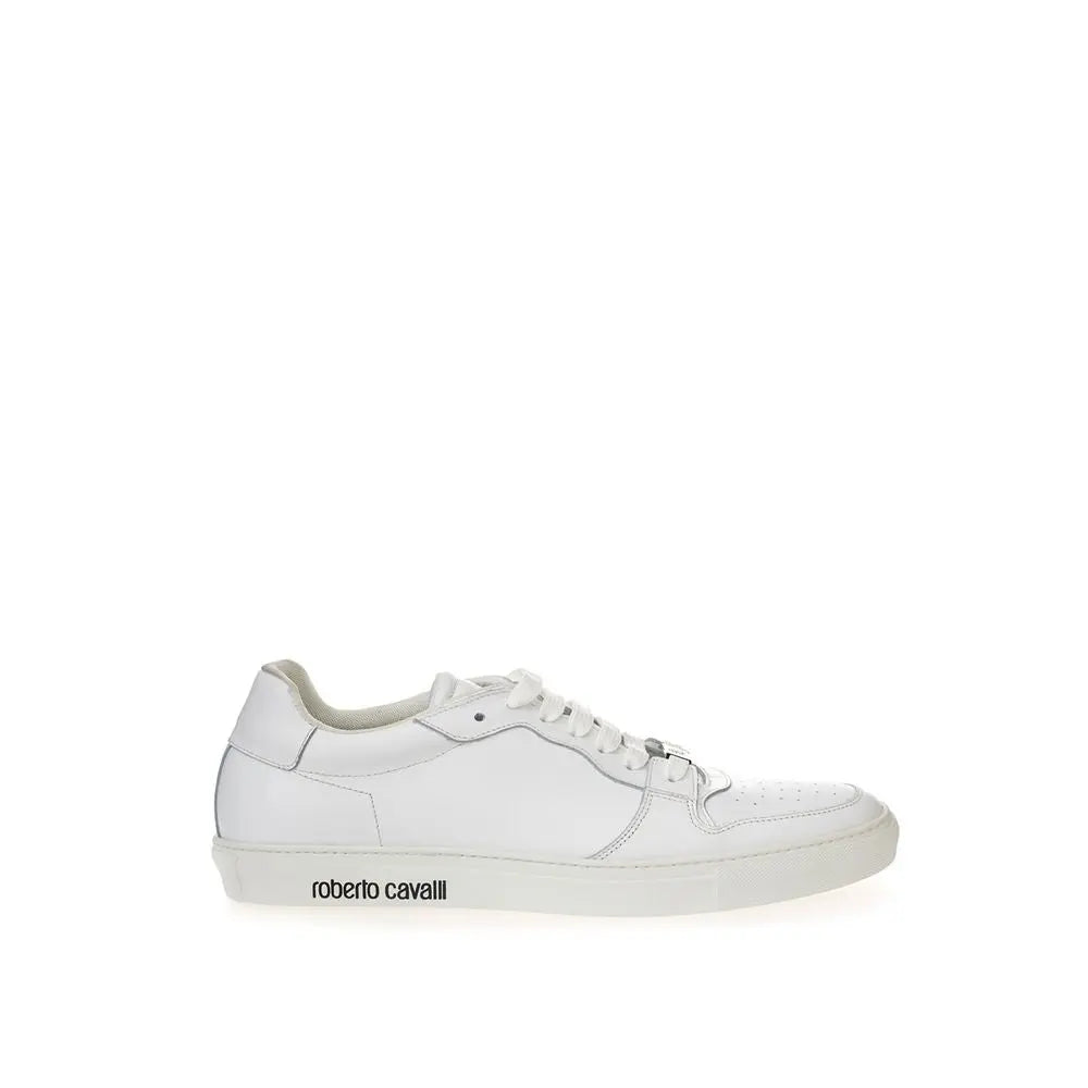 Roberto Cavalli White Leather Low Top Sneakers Roberto Cavalli