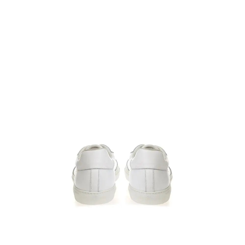 Roberto Cavalli White Leather Low Top Sneakers Roberto Cavalli