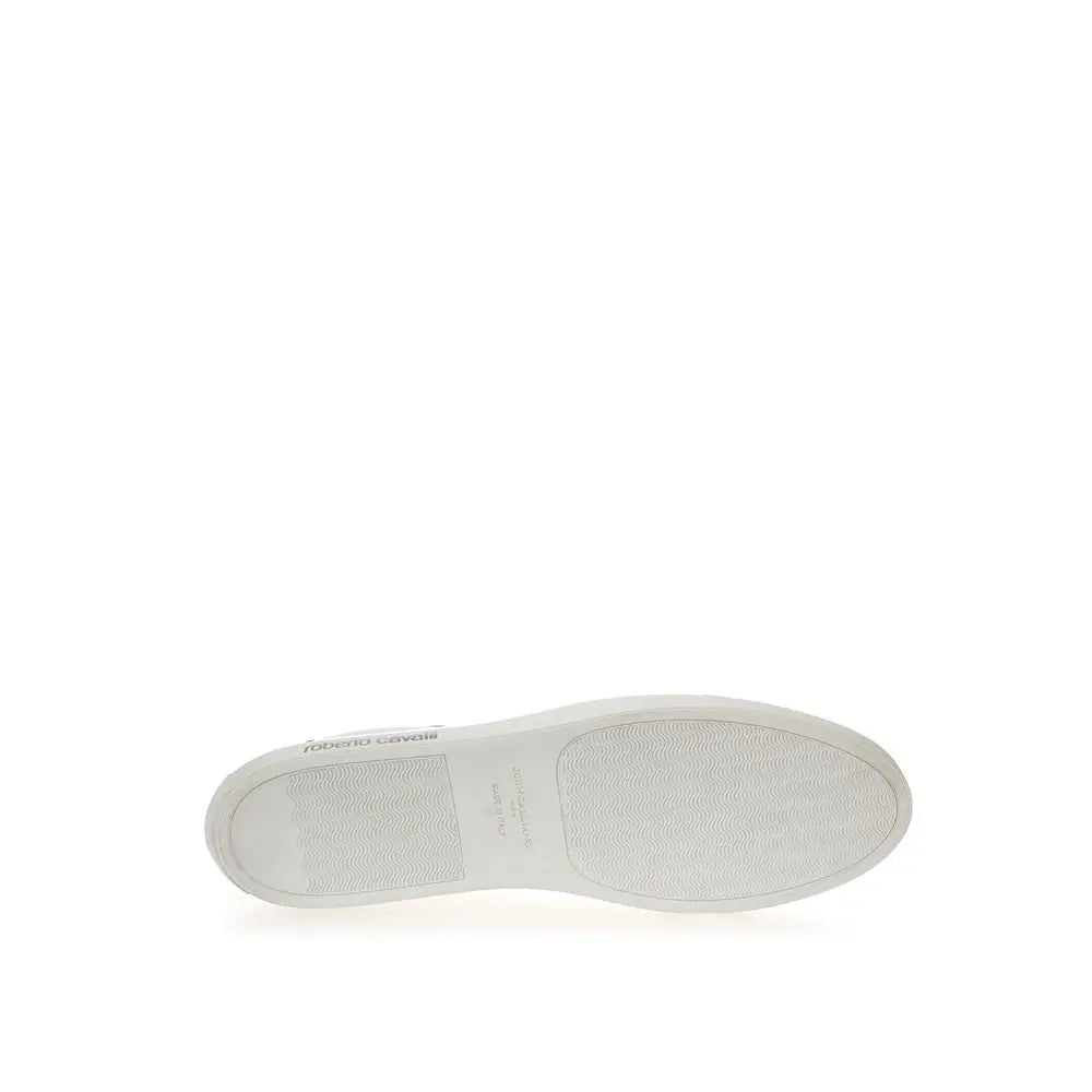 Roberto Cavalli White Leather Low Top Sneakers Roberto Cavalli