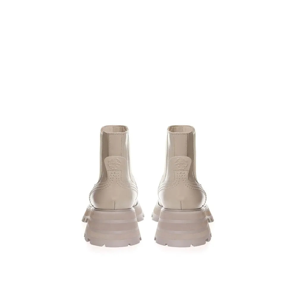 Alexander McQueen Beige Leather Chelsea Boots Alexander McQueen