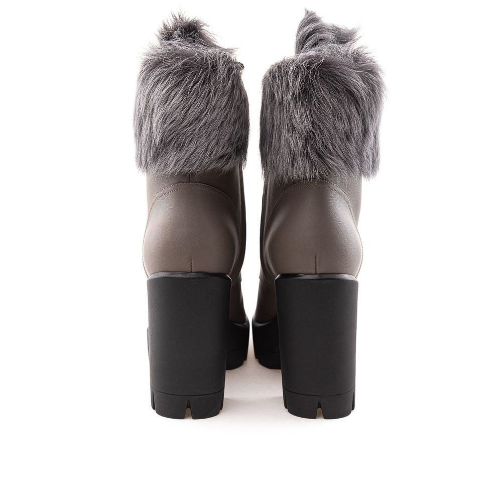 Giuseppe Zanotti Beige Eco Leather Lace-Up Boots Giuseppe Zanotti