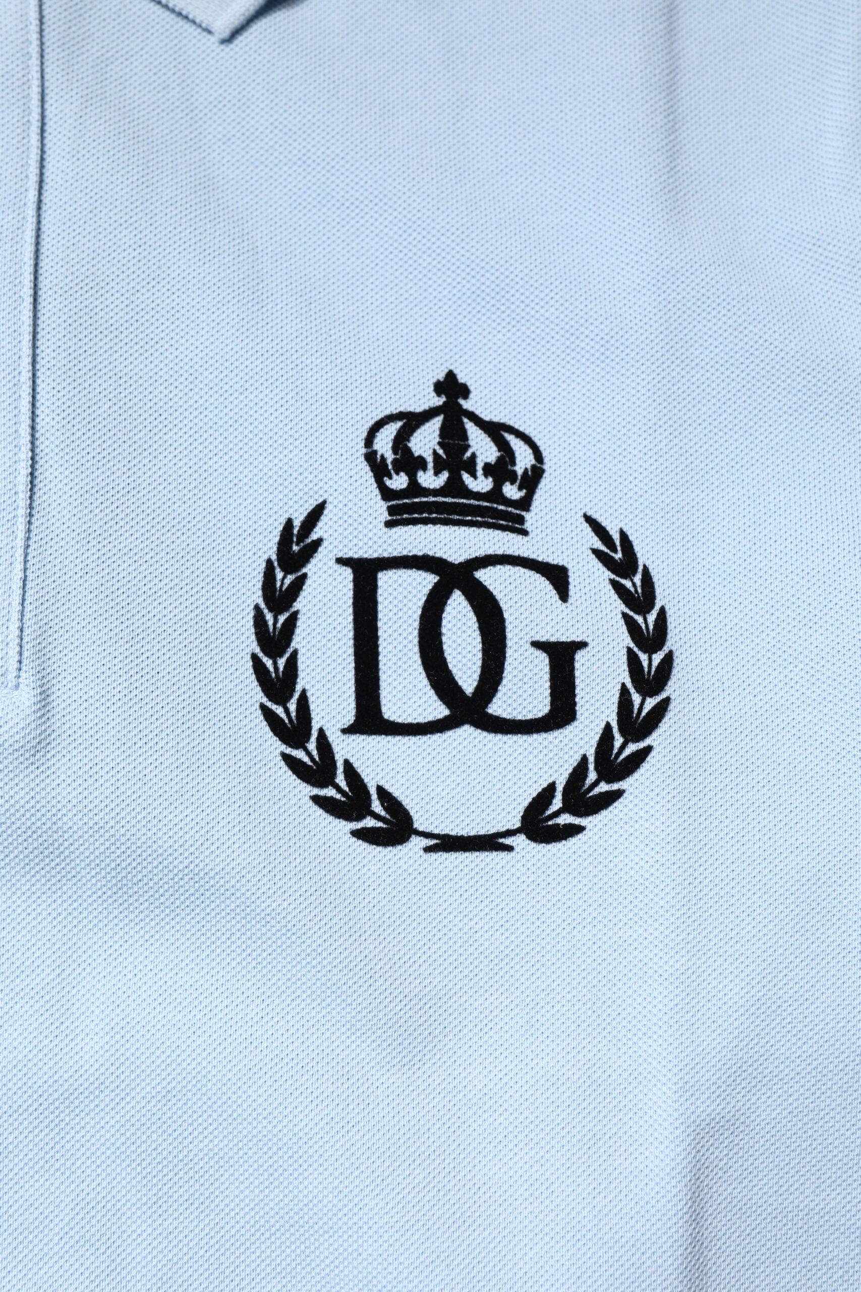 Dolce & Gabbana Sky Blue Cotton Crown Collared Polo T-shirt Dolce & Gabbana