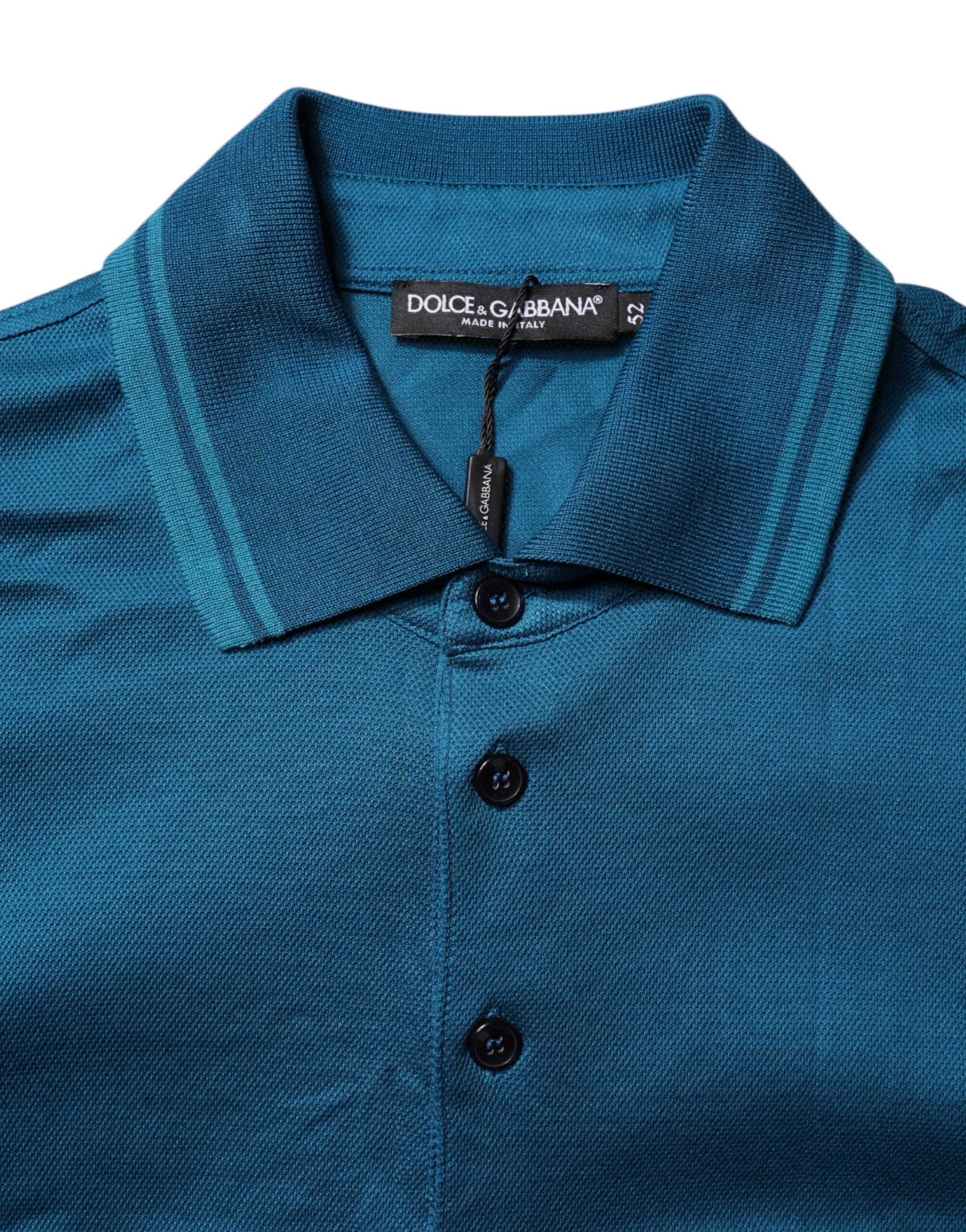 Dolce & Gabbana Blue Logo Cotton Men Polo Shirt T-shirt Dolce & Gabbana