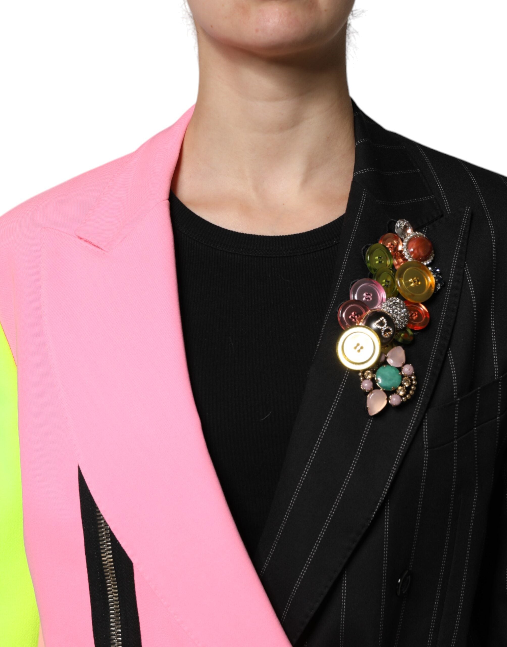 Dolce & Gabbana Multicolor Patchwork Embellished Coat Jacket Dolce & Gabbana