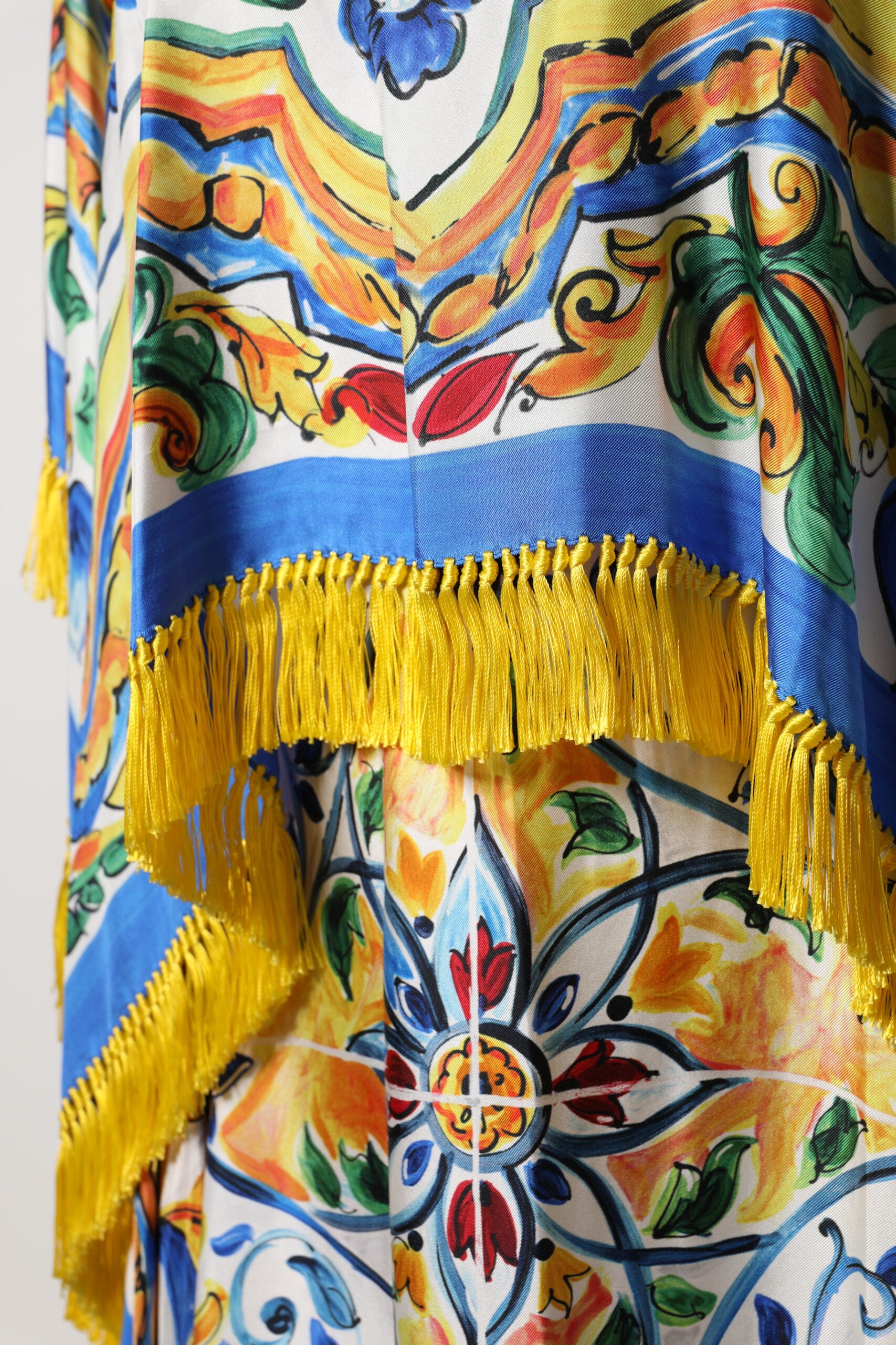 Dolce & Gabbana Multicolor Majolica Kaftan Short Sleeves Maxi Dress Dolce & Gabbana