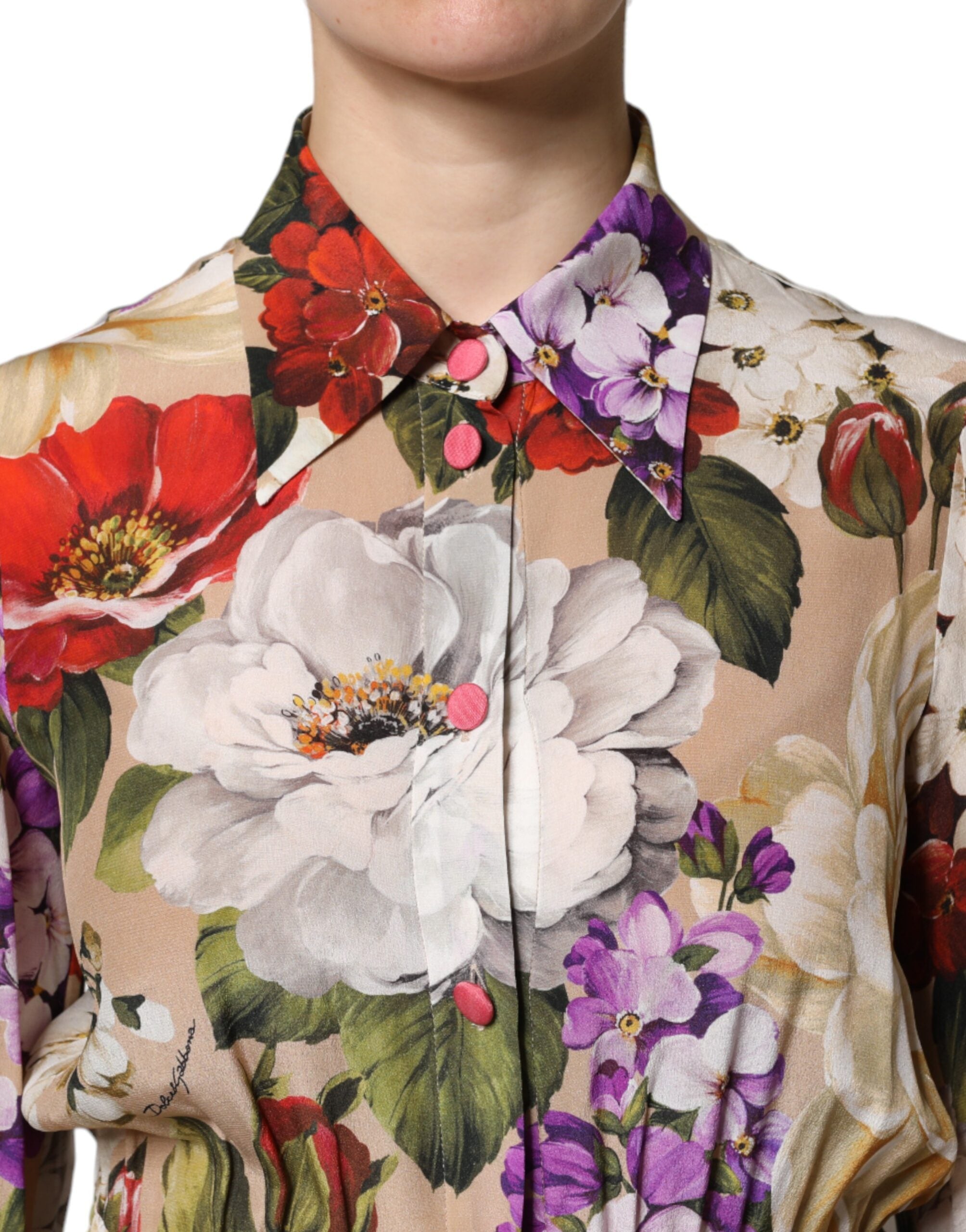Dolce & Gabbana Multicolor Floral Wide Leg Jumpsuit Dress Dolce & Gabbana