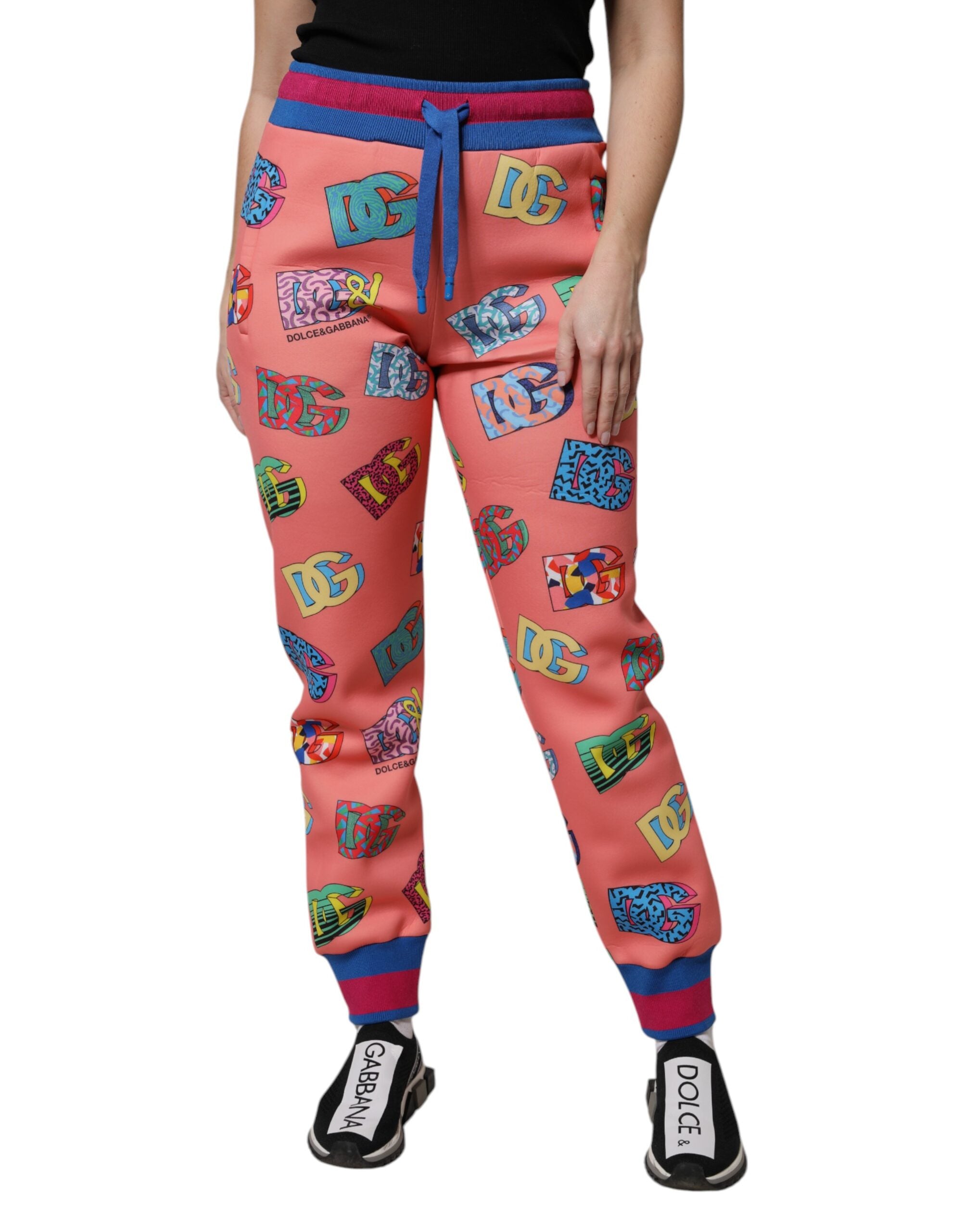 Dolce & Gabbana Pink Logo Monogram Jogger Sweatpants Pants Dolce & Gabbana