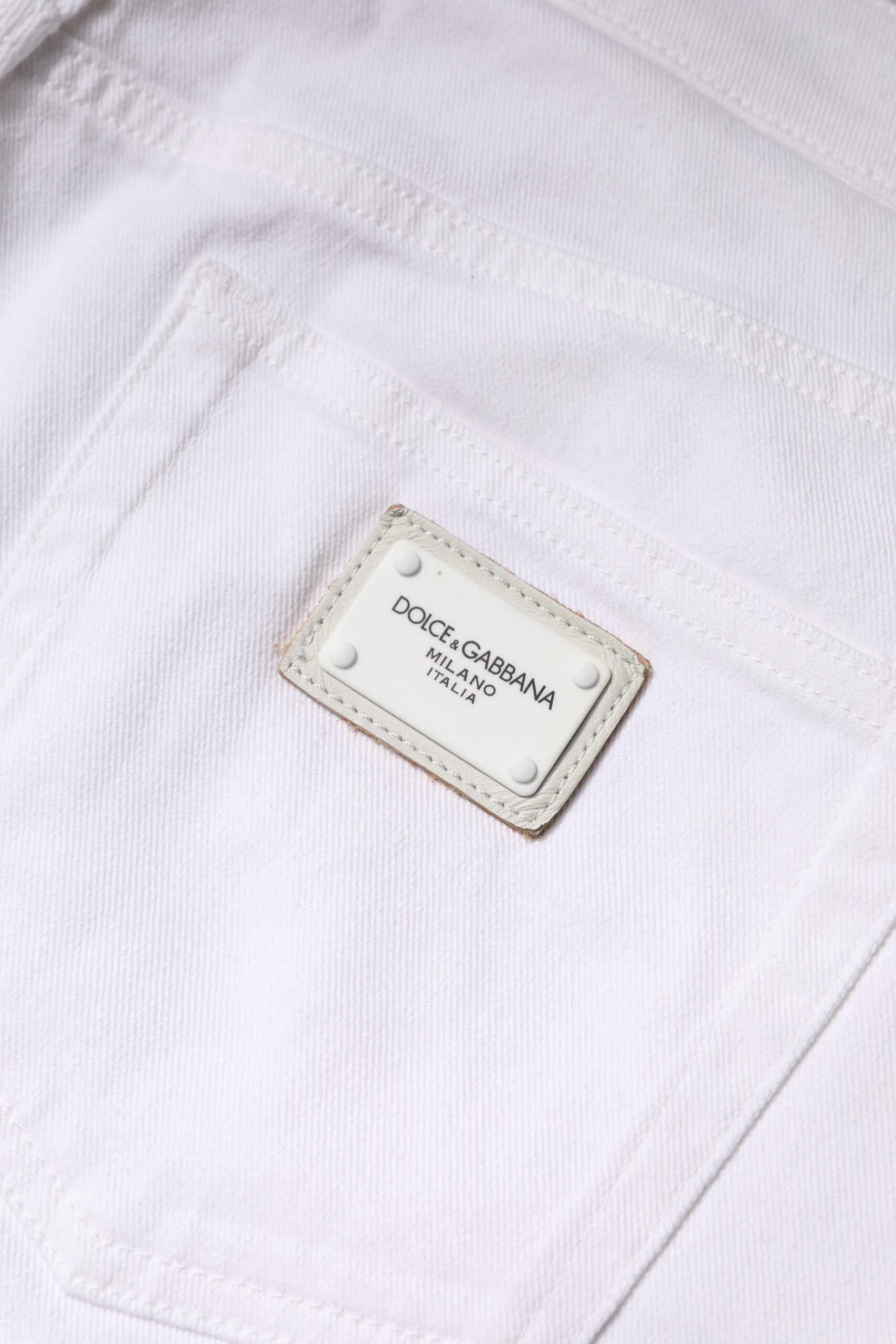 Dolce & Gabbana White Cotton Mid Waist Skinny Denim Jeans Dolce & Gabbana