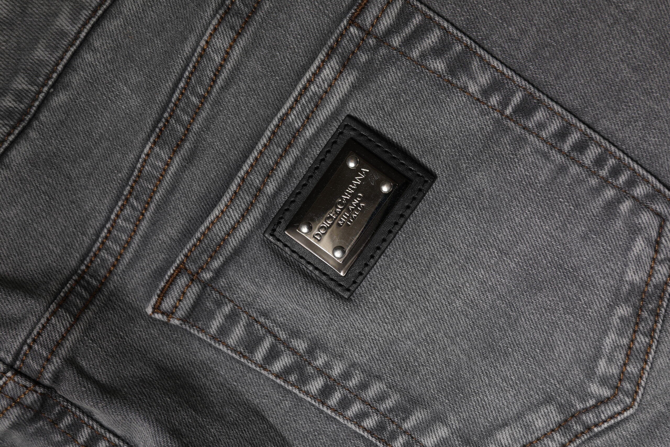 Dolce & Gabbana Gray Cotton Stretch Mid Waist Denim Mini Skirt Dolce & Gabbana