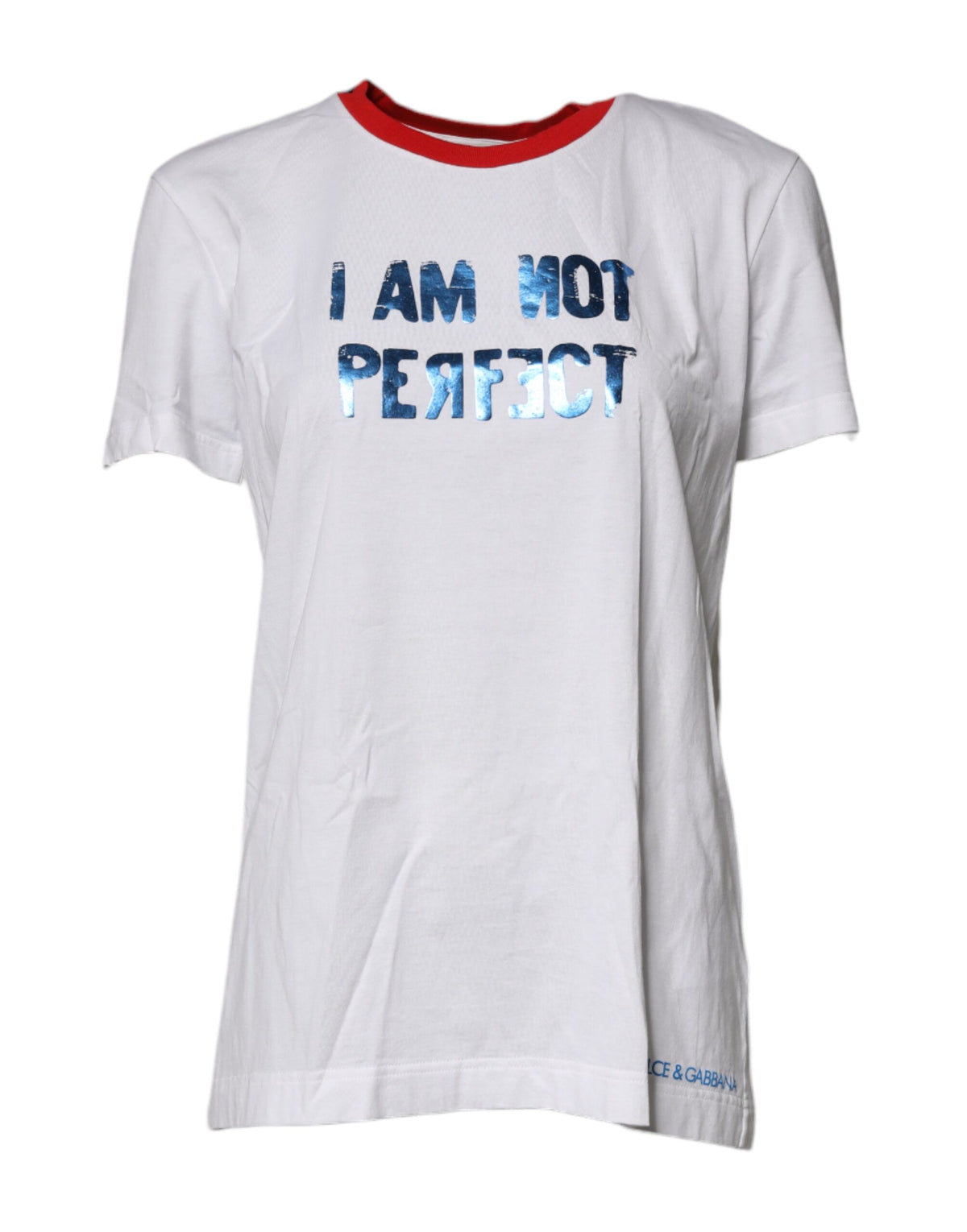 Dolce & Gabbana White Graphic Print Cotton Crew Neck T-shirt