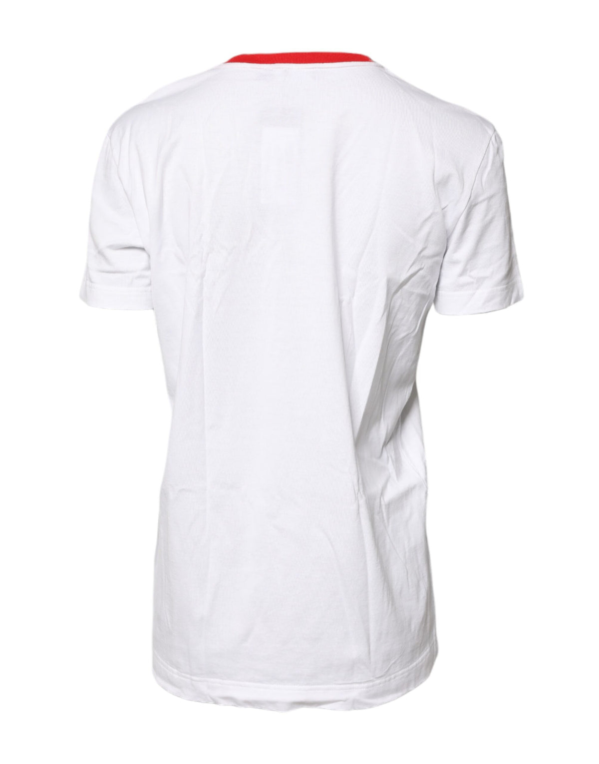 Dolce & Gabbana White Graphic Print Cotton Crew Neck T-shirt