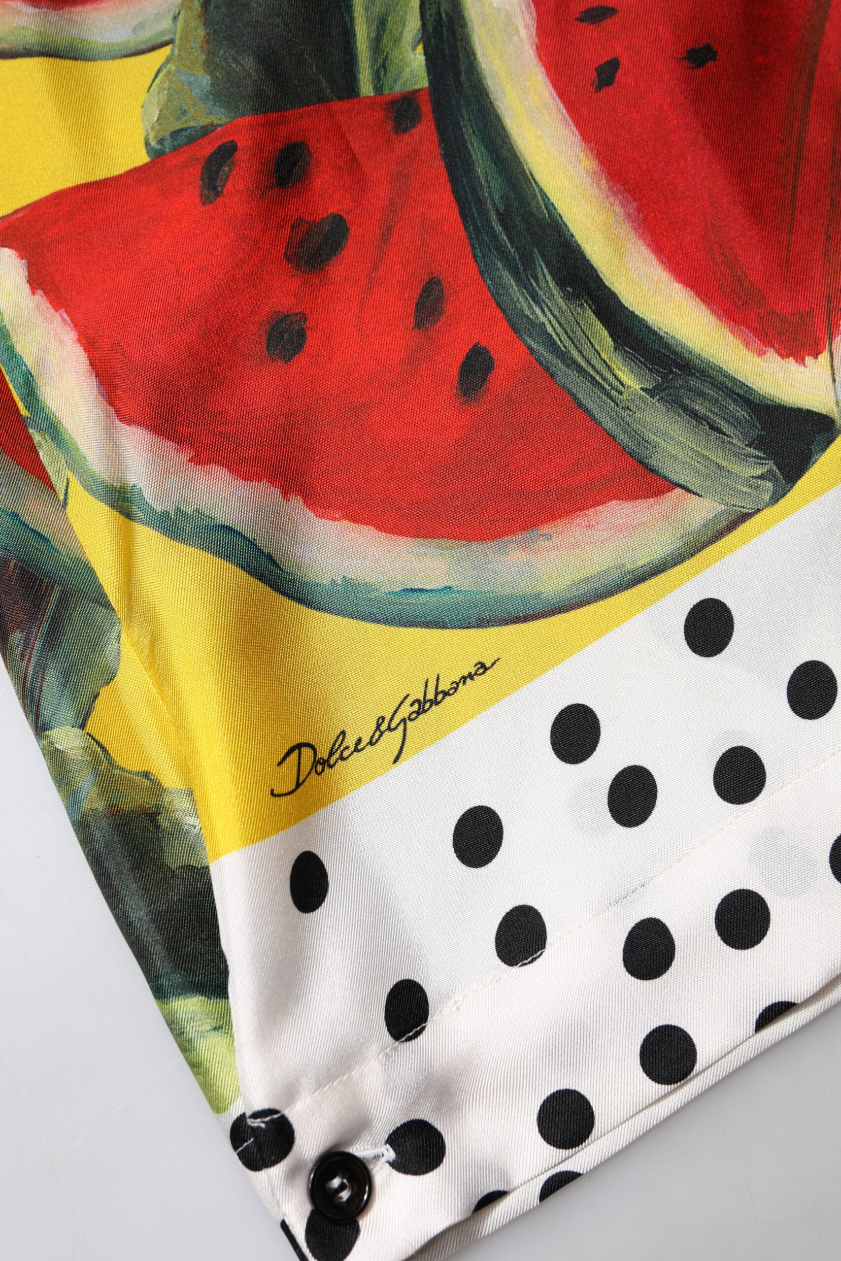 Dolce & Gabbana Multicolor Watermelon Collared Shirt Top Dolce & Gabbana