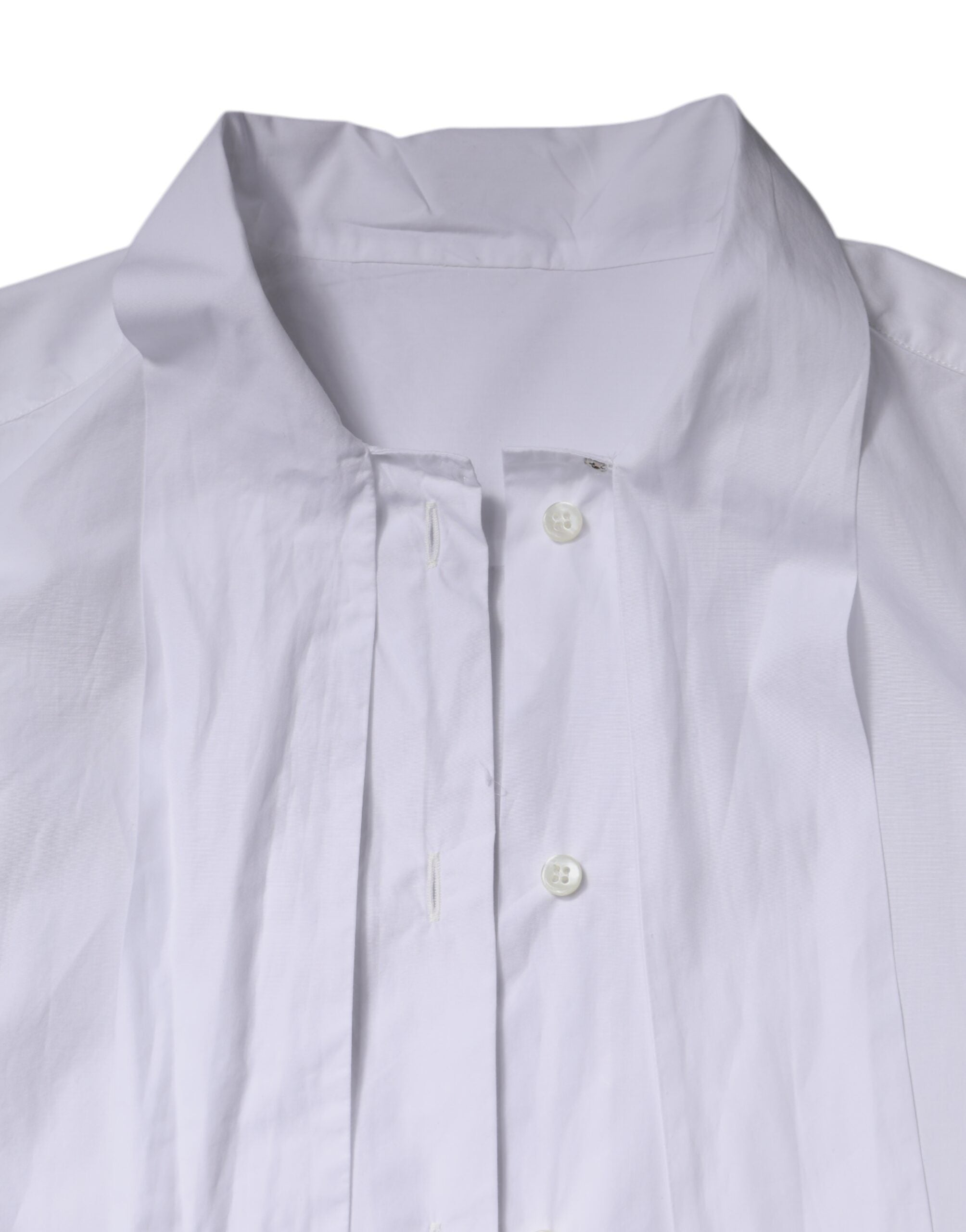 Dolce & Gabbana White Ascot Collar Long Sleeve Blouse Top Dolce & Gabbana