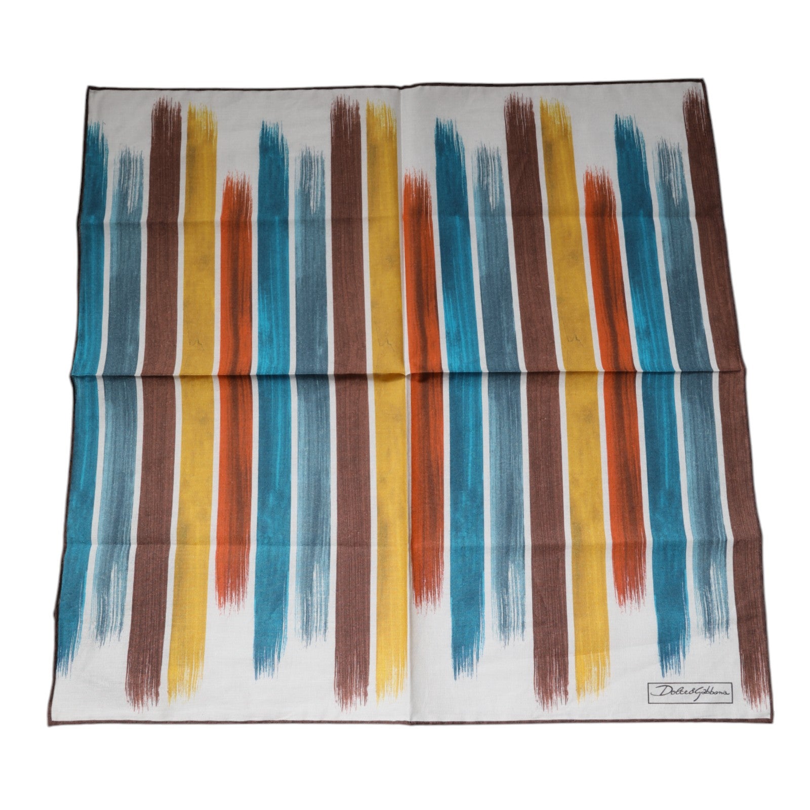 Dolce & Gabbana Multicolor Stripes Cotton Square Foulard Scarf Dolce & Gabbana