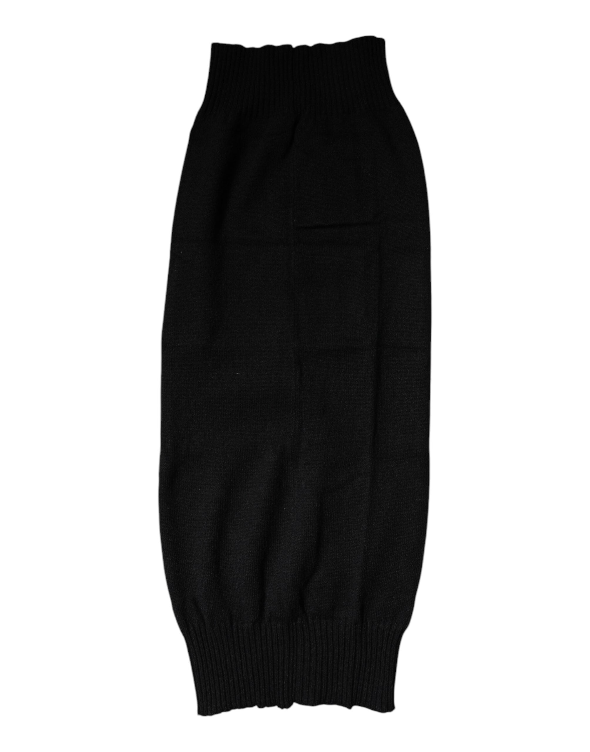 Dolce & Gabbana Black Cashmere Knitted Neck Warmer Foulard Scarf Dolce & Gabbana