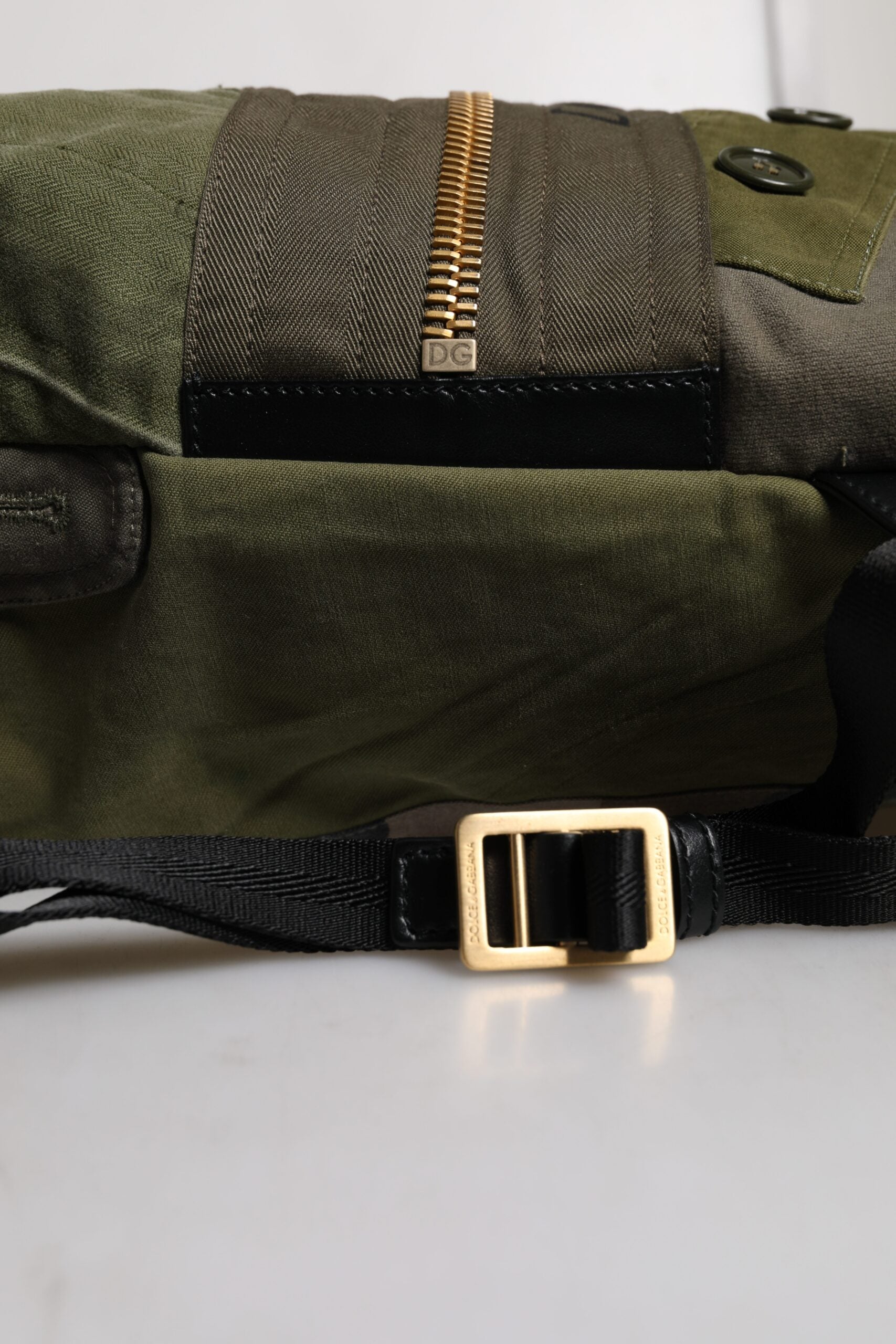 Dolce & Gabbana Military Green Patchwork Rucksack Backpack Bag Dolce & Gabbana