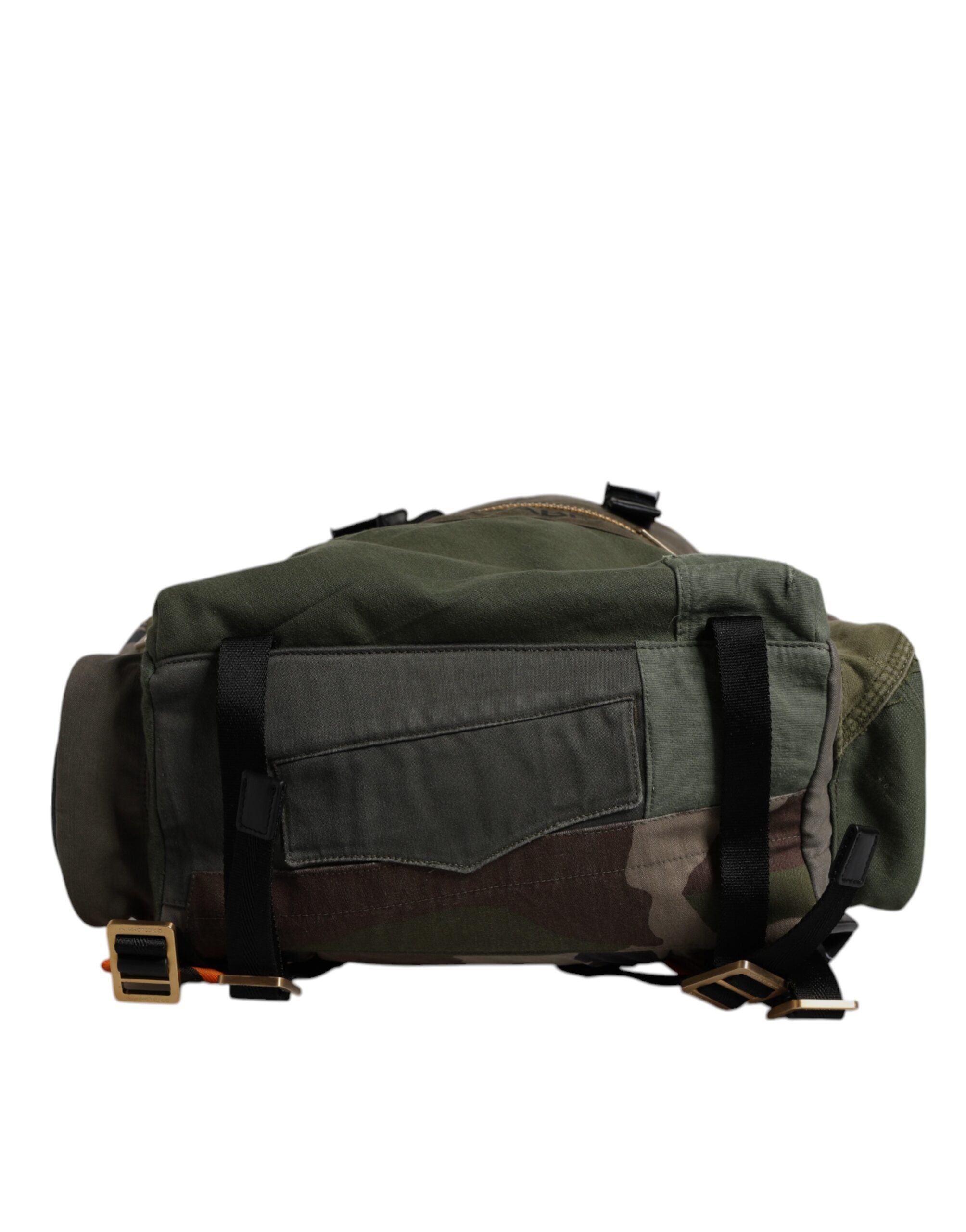 Dolce & Gabbana Military Green Patchwork Travel Backpack Bag Dolce & Gabbana