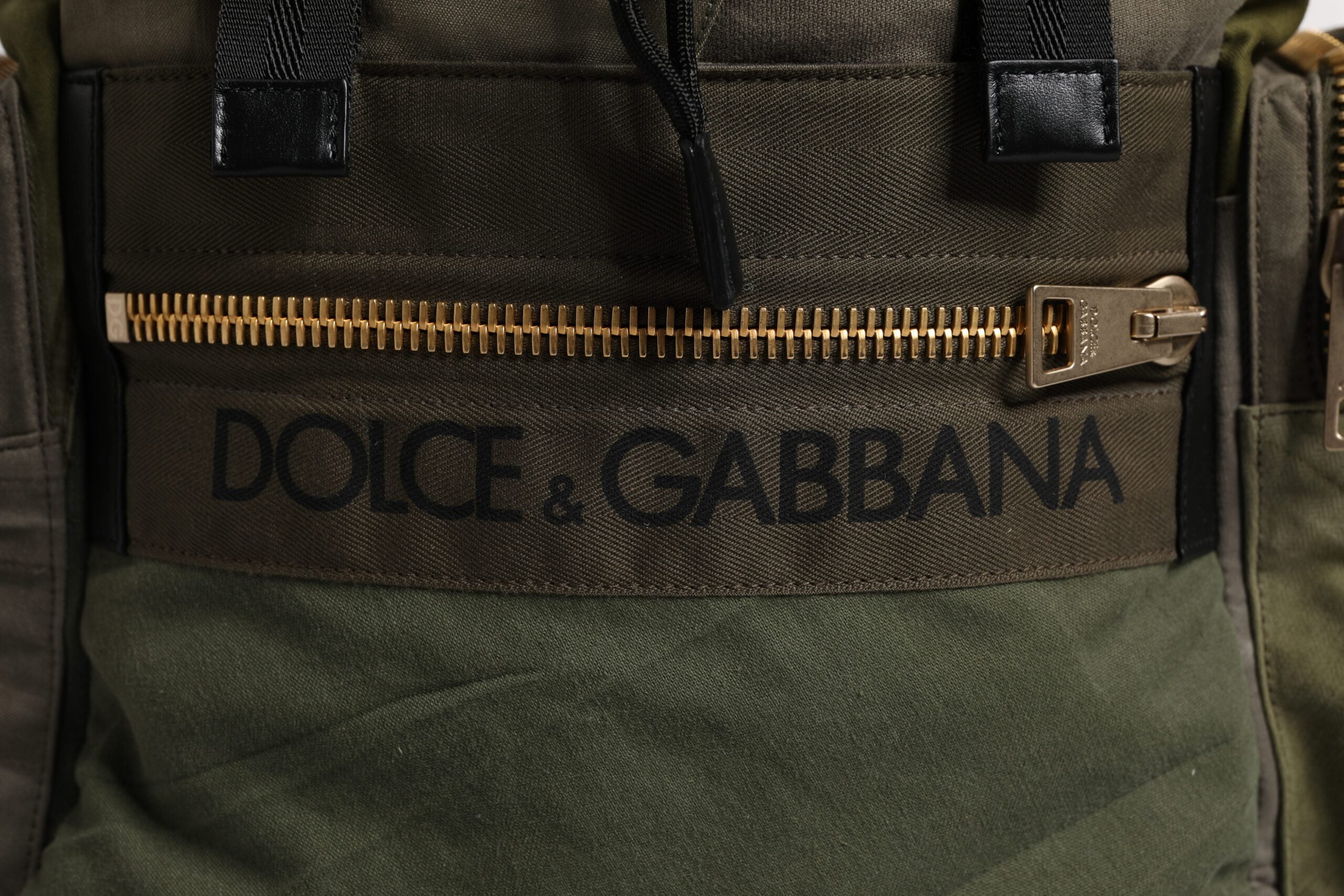 Dolce & Gabbana Military Green Patchwork Travel Backpack Bag Dolce & Gabbana