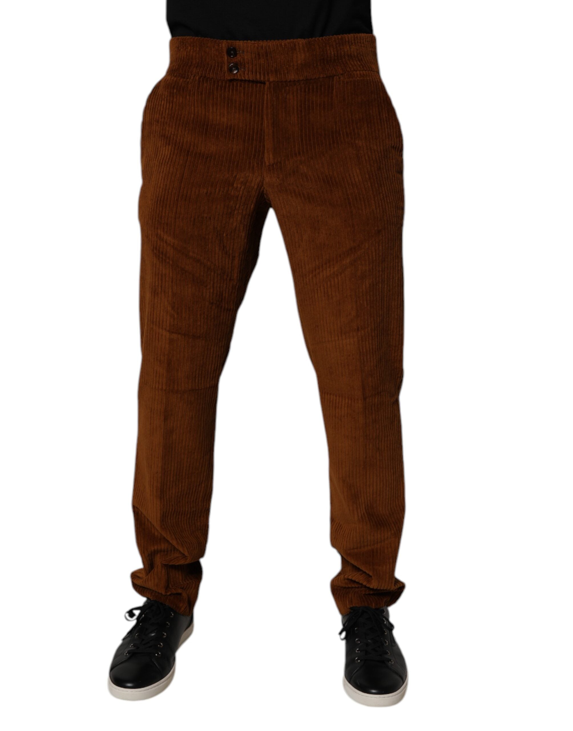 Dolce & Gabbana Dark Brown Corduroy Cotton Skinny Denim Jeans Dolce & Gabbana