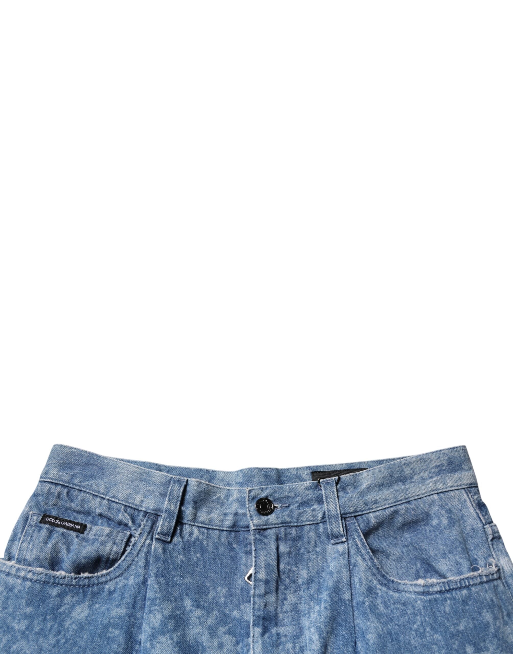 Dolce & Gabbana Blue Tie Dye Cotton Skinny Men Denim Jeans Dolce & Gabbana