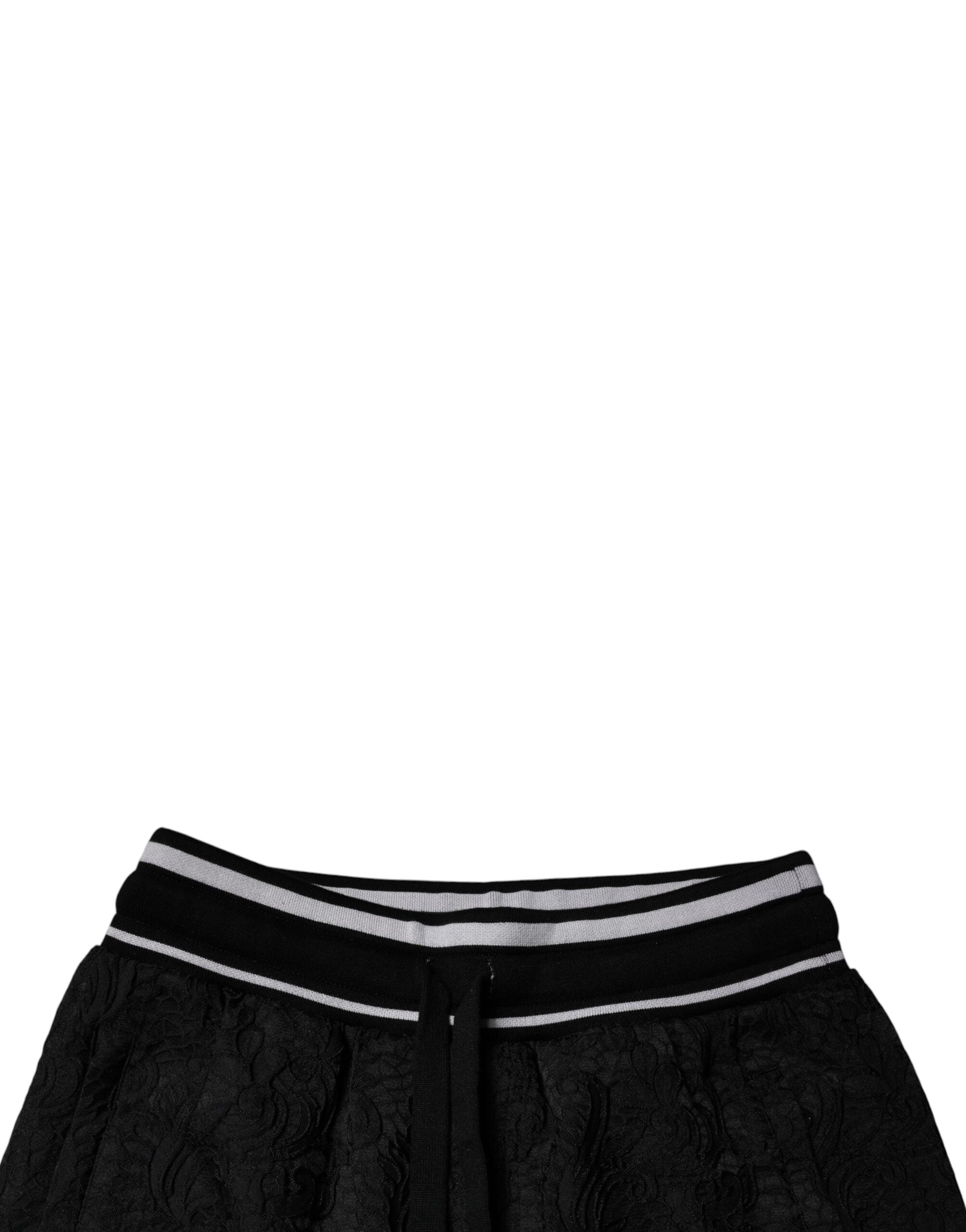 Dolce & Gabbana Black Mid Waist Jogger Men Sweatpants Pants Dolce & Gabbana
