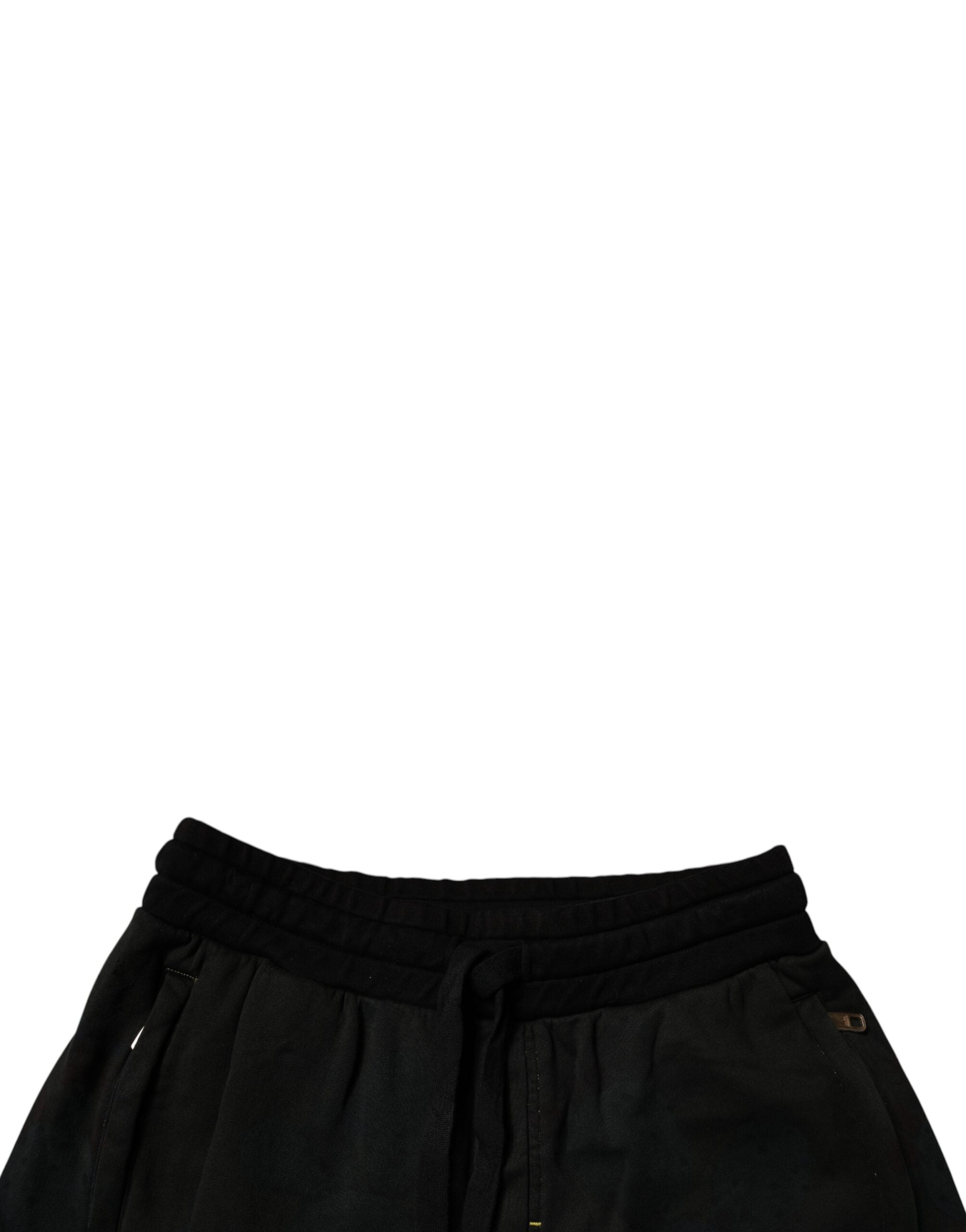 Dolce & Gabbana Black Cotton Sweatshorts Men Bermuda Shorts Dolce & Gabbana