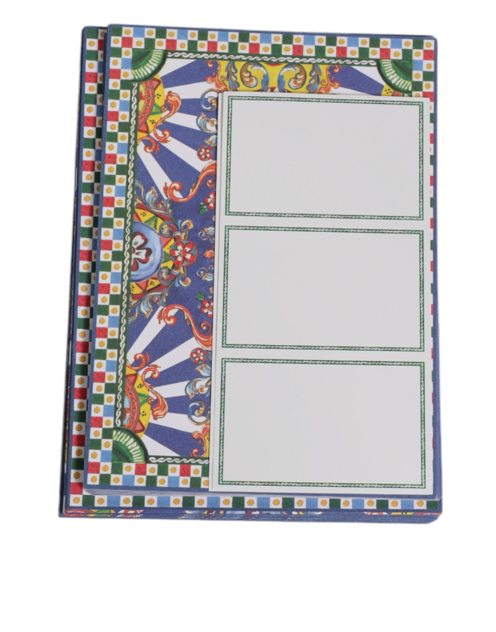 Dolce & Gabbana Multicolor Carretto Siciliano Envelope Post Card Holder Dolce & Gabbana