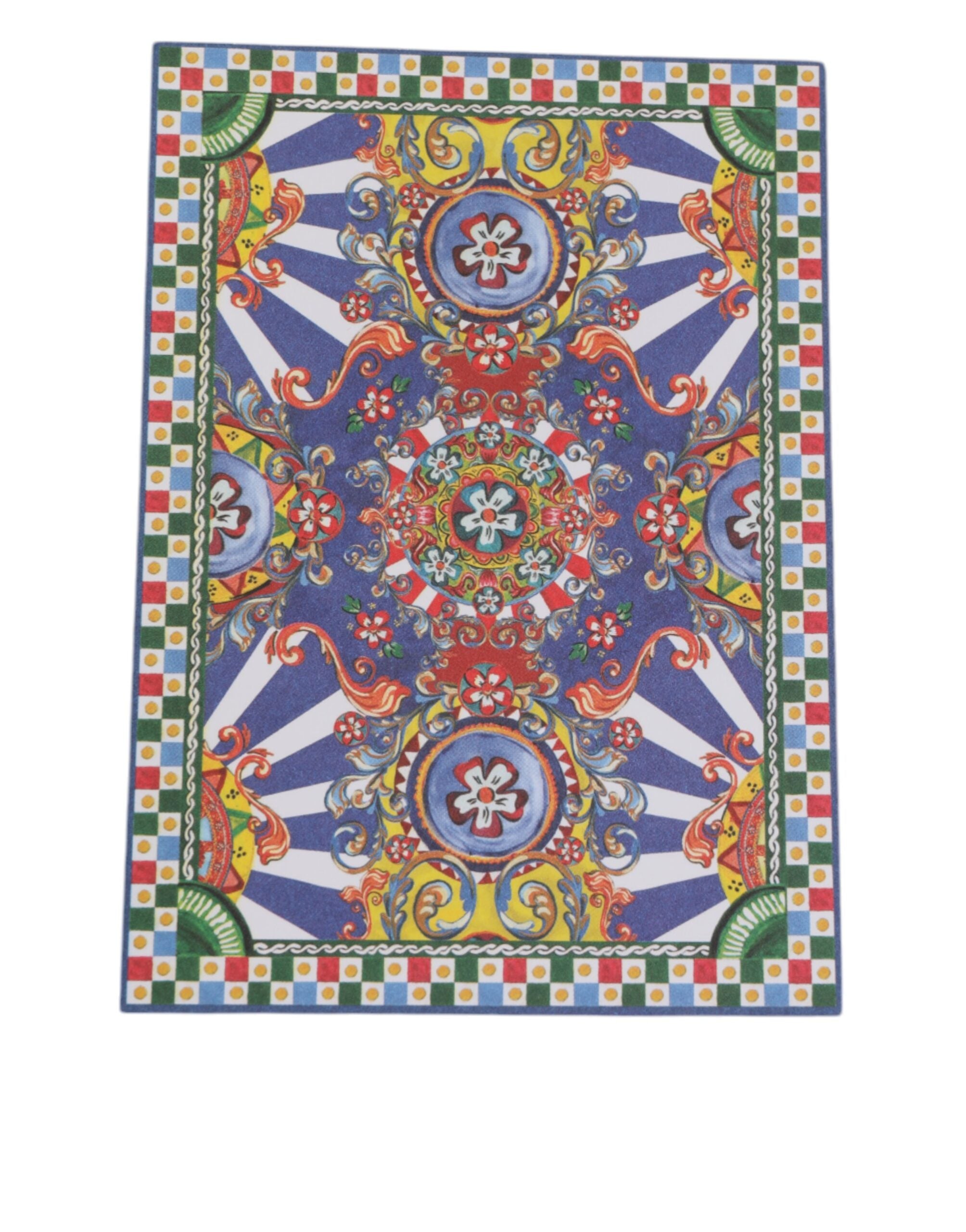 Dolce & Gabbana Multicolor Carretto Siciliano Envelope Post Card Holder Dolce & Gabbana