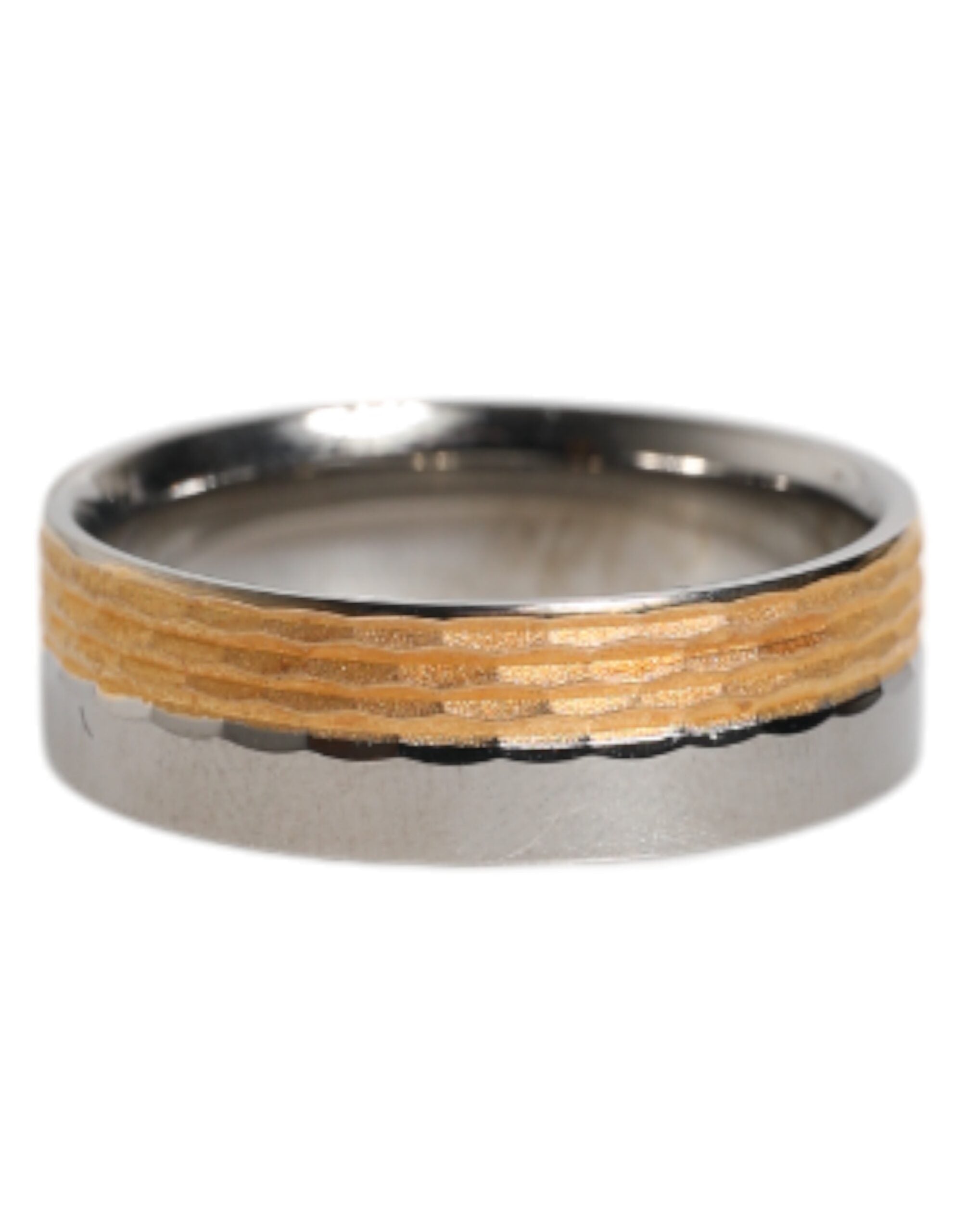 Dolce & Gabbana Gold Silver Tone Real Brass DG Logo Ring Dolce & Gabbana