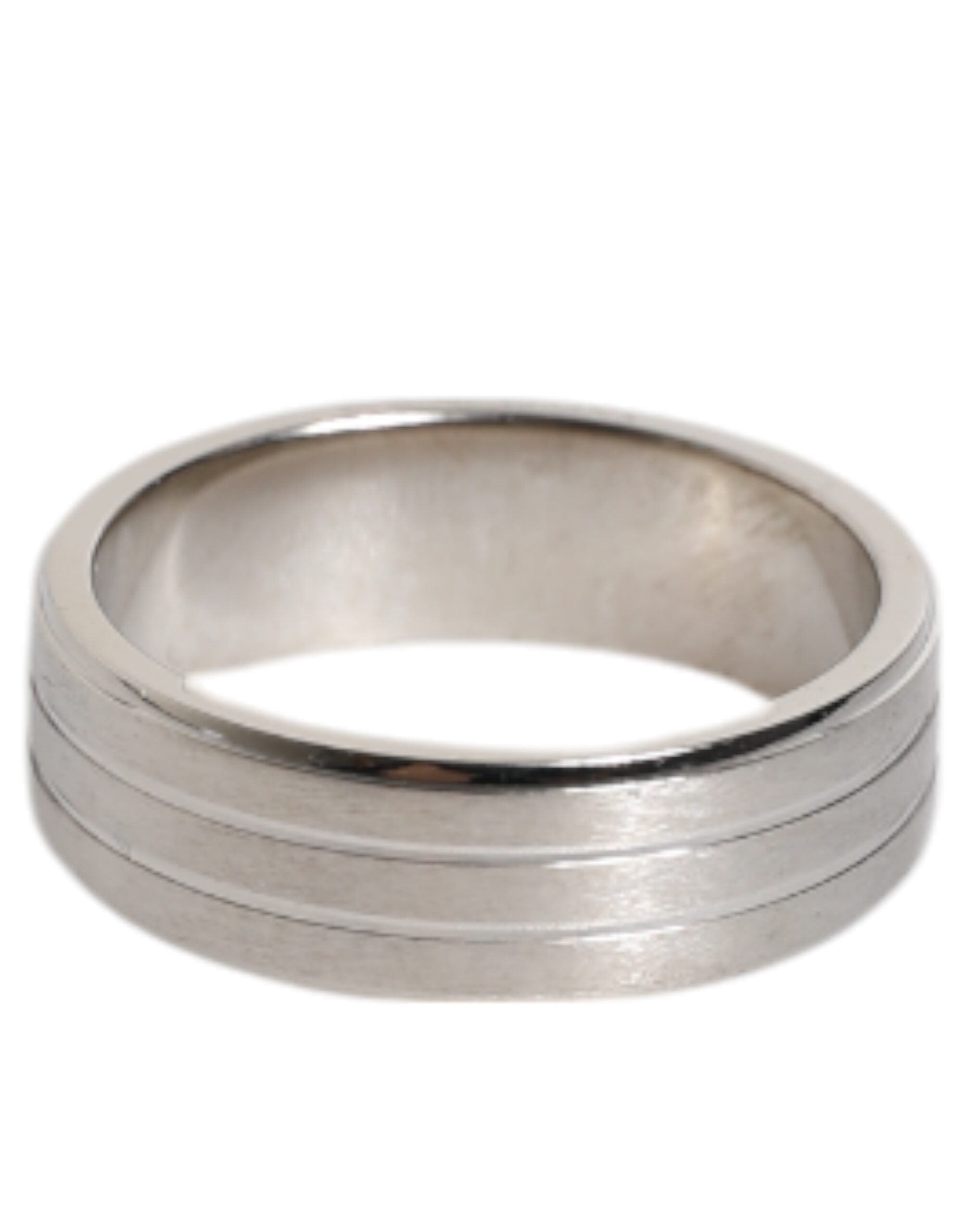 Dolce & Gabbana Silver Tone Brass Clear Crystal DG Logo Ring Dolce & Gabbana