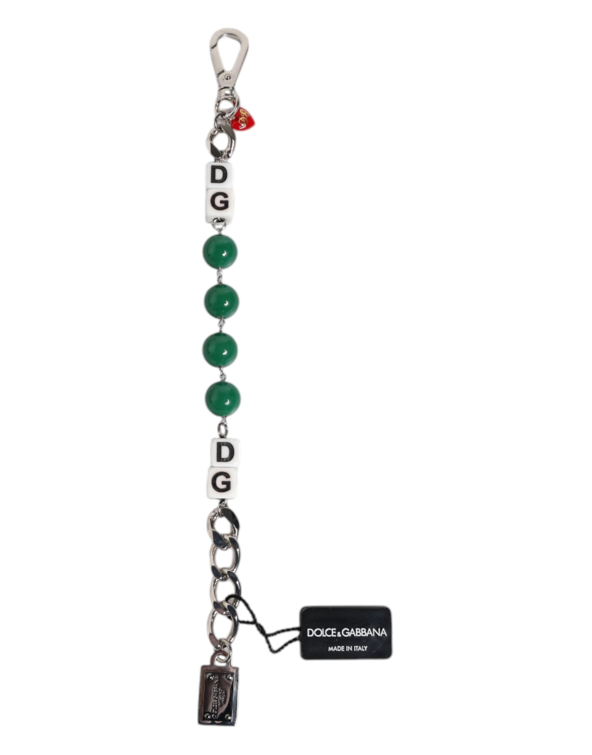 Dolce & Gabbana Silver Tone Brass Bead Dice Logo Embellish Charm Bracelet Dolce & Gabbana