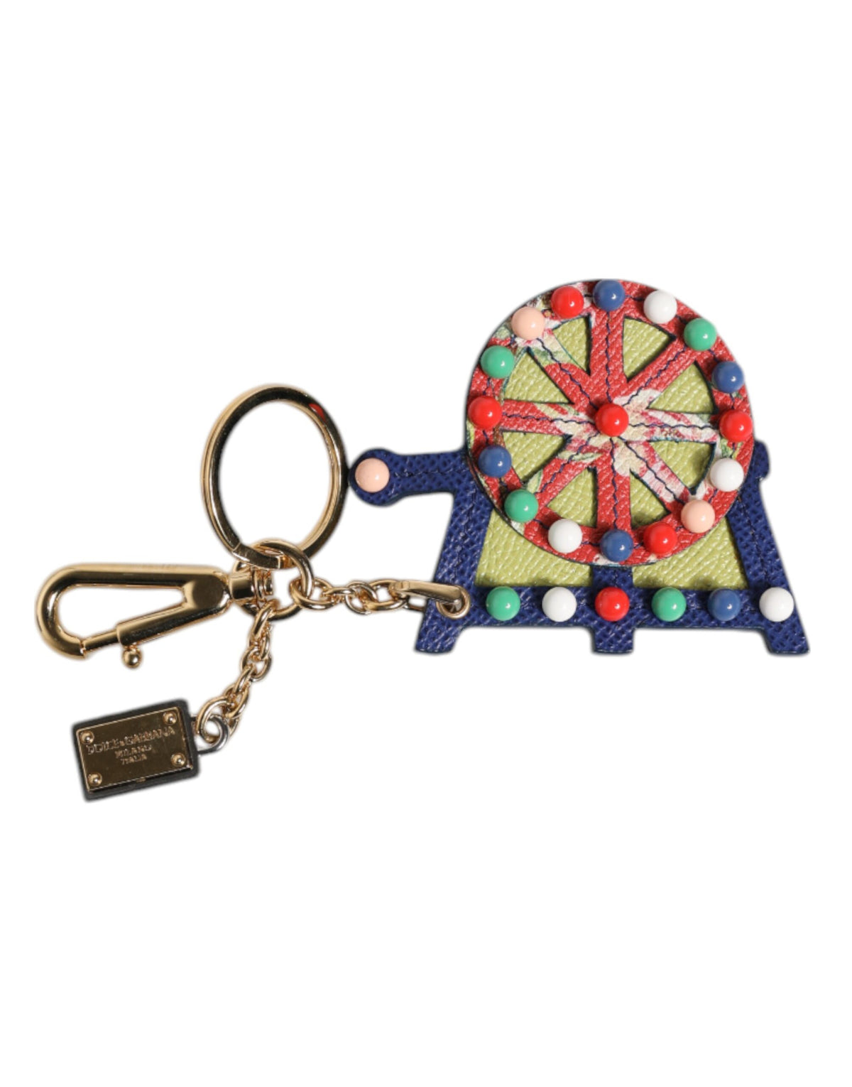 Dolce & Gabbana Multicolor Gold Tone Carretto Keychain Keyring