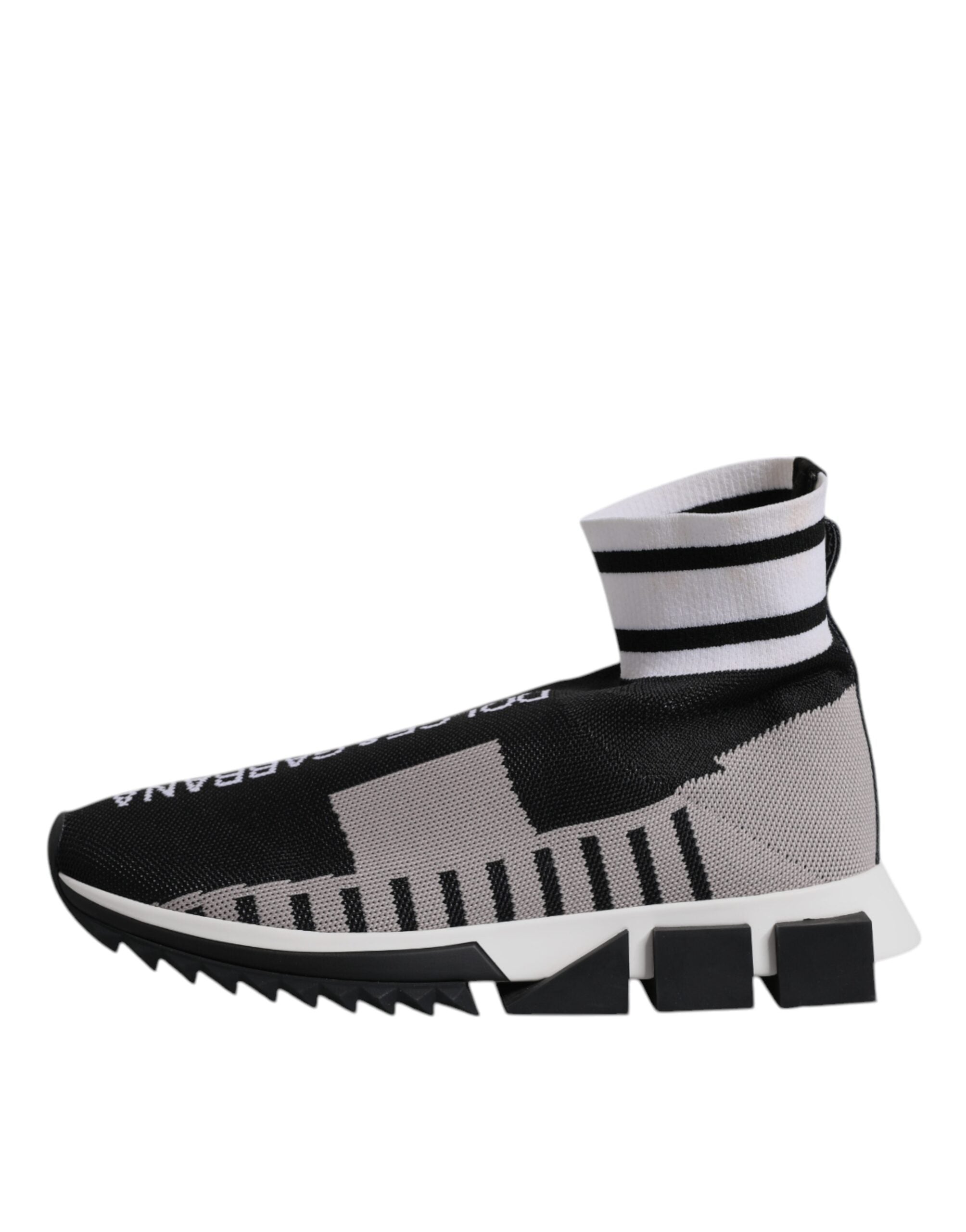 Dolce & Gabbana Black Gray Sorrento Socks Women Sneakers Shoes Dolce & Gabbana