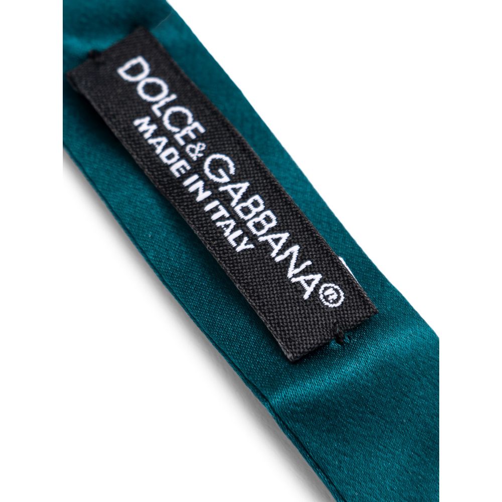 Dolce & Gabbana Green Silk Bowtie Dolce & Gabbana
