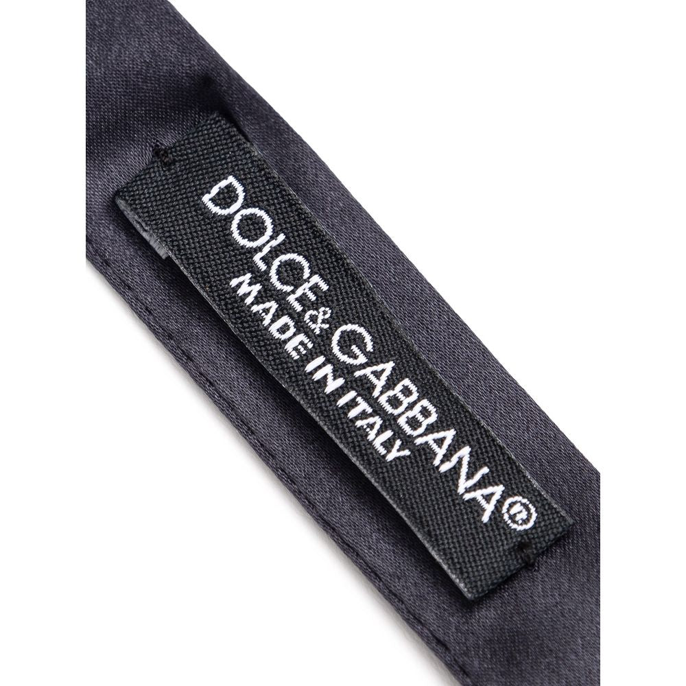 Dolce & Gabbana Gray Silk Bowtie Dolce & Gabbana