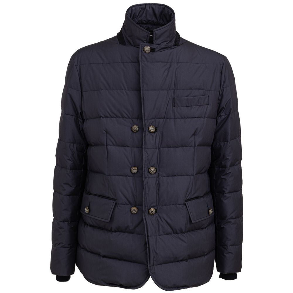 Dolce & Gabbana Blue Polyester Coat Dolce & Gabbana