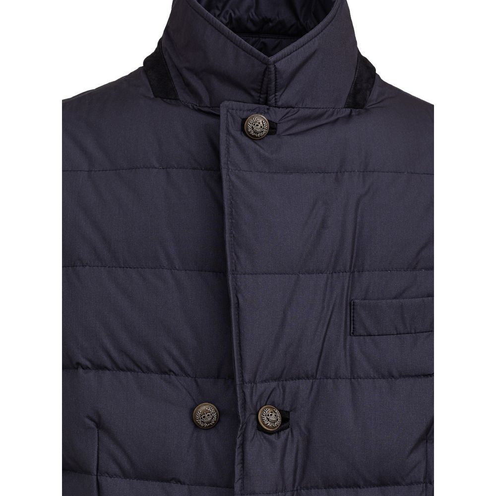 Dolce & Gabbana Blue Polyester Coat Dolce & Gabbana