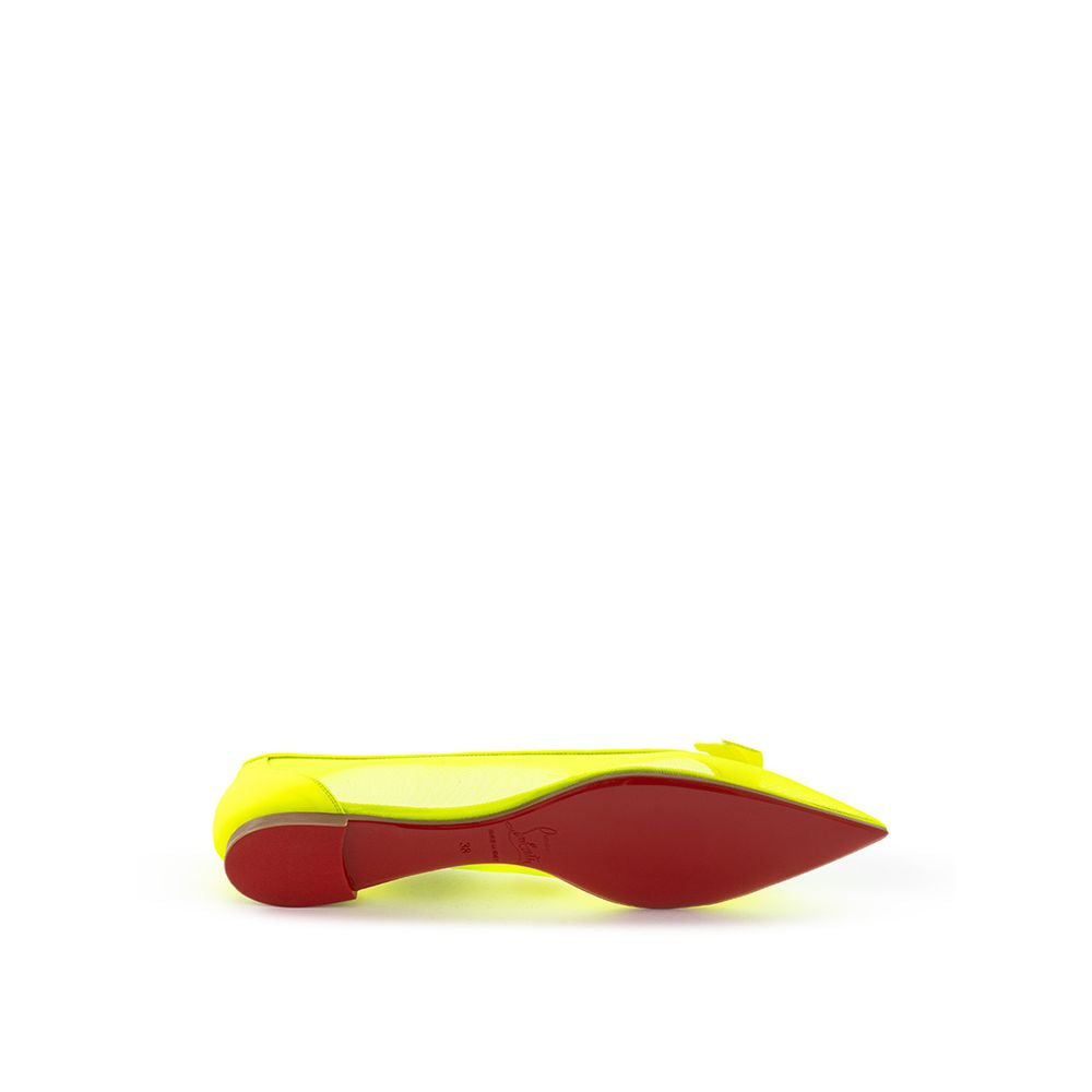 Christian Louboutin Yellow Mesh Ballet Flats Christian Louboutin