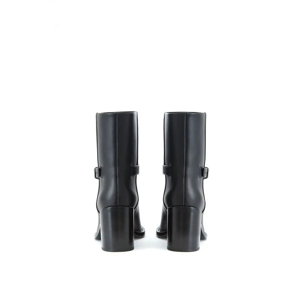 Burberry Black Leather Ankle Boots Burberry