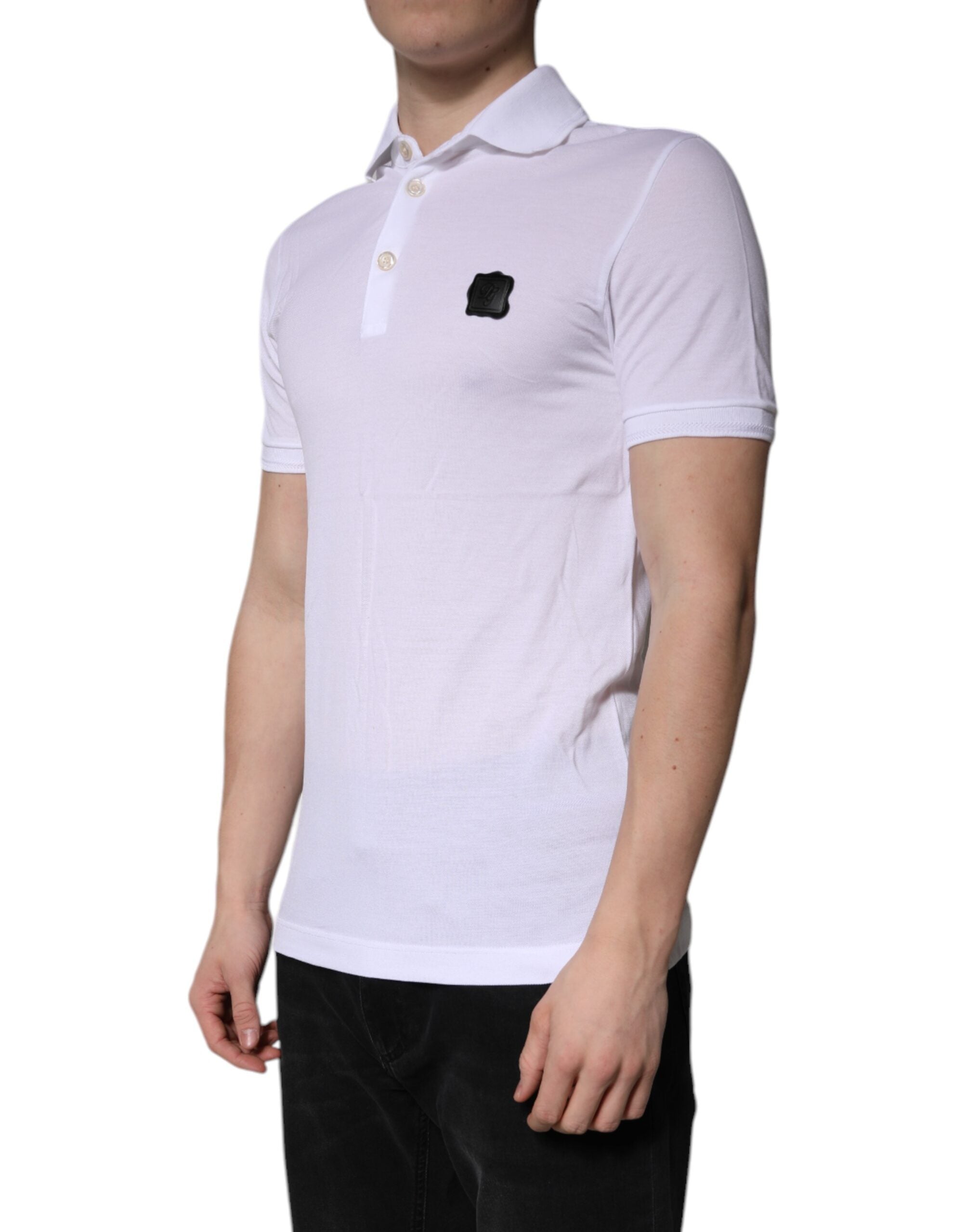 Dolce & Gabbana White Cotton Logo Collared Polo T-shirt Dolce & Gabbana