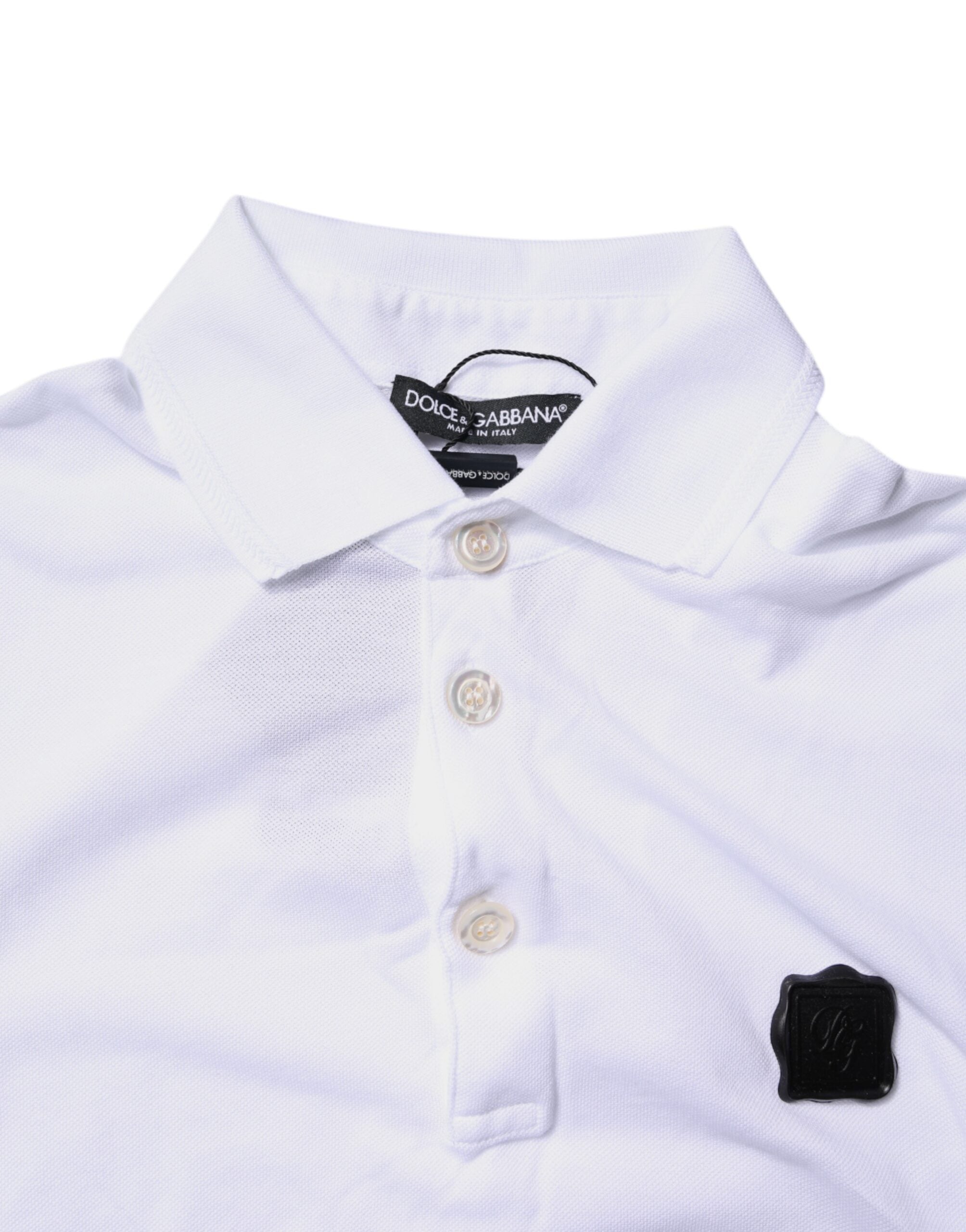 Dolce & Gabbana White Cotton Logo Collared Polo T-shirt Dolce & Gabbana