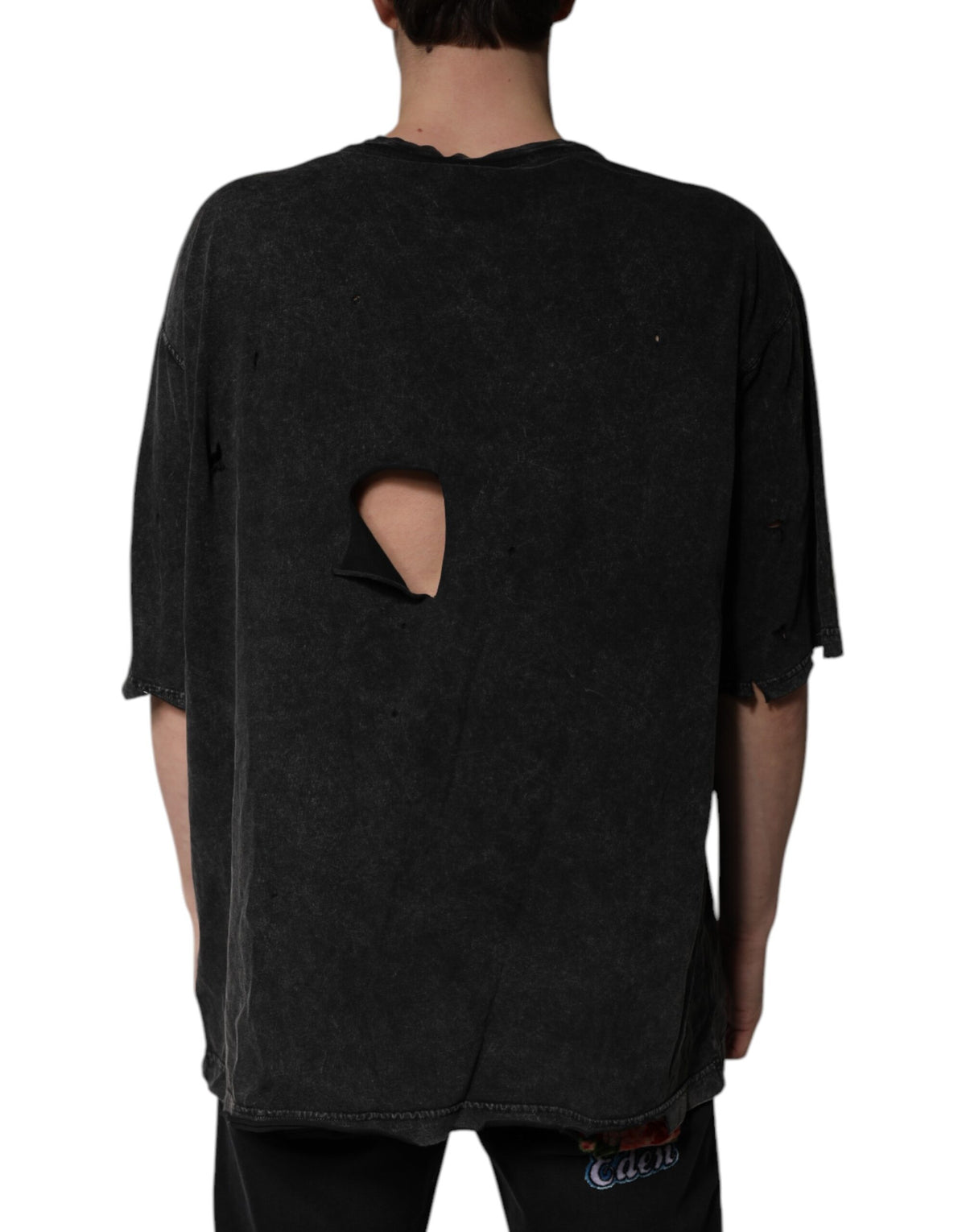 Dolce & Gabbana Black Graphic Print Cotton Crew Neck T-shirt