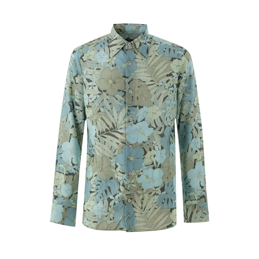 Tom Ford Blue Lyocell Pattern Shirt Tom Ford