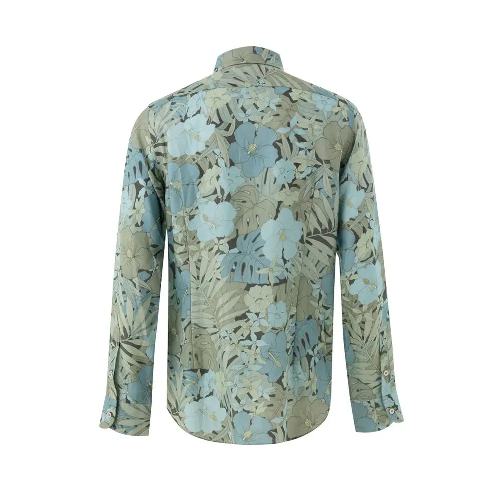 Tom Ford Blue Lyocell Pattern Shirt Tom Ford