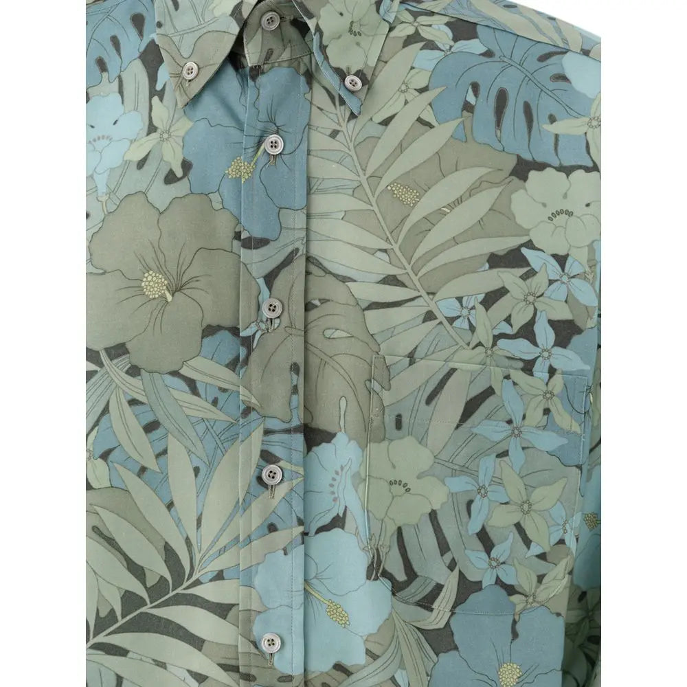 Tom Ford Blue Lyocell Pattern Shirt Tom Ford