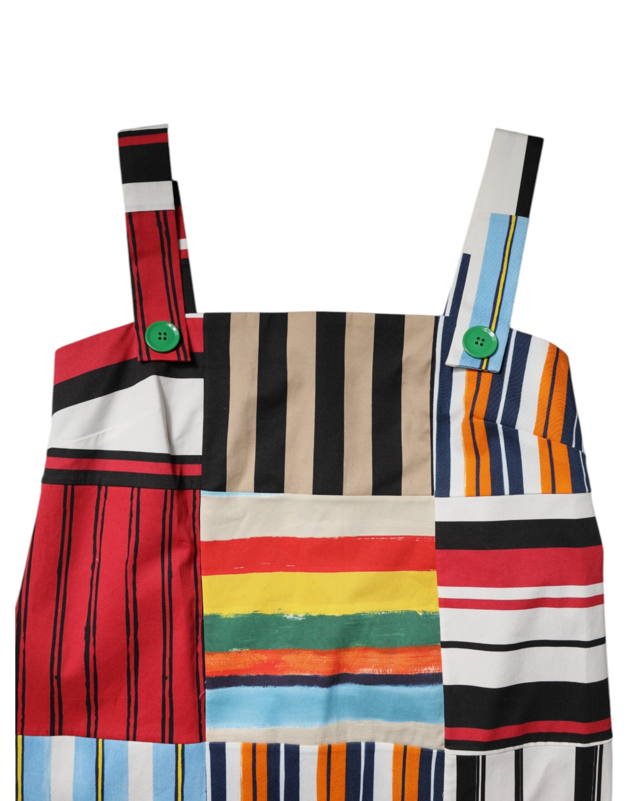 Dolce & Gabbana Multicolor Cotton Stripe Sleeveless Dress Dolce & Gabbana